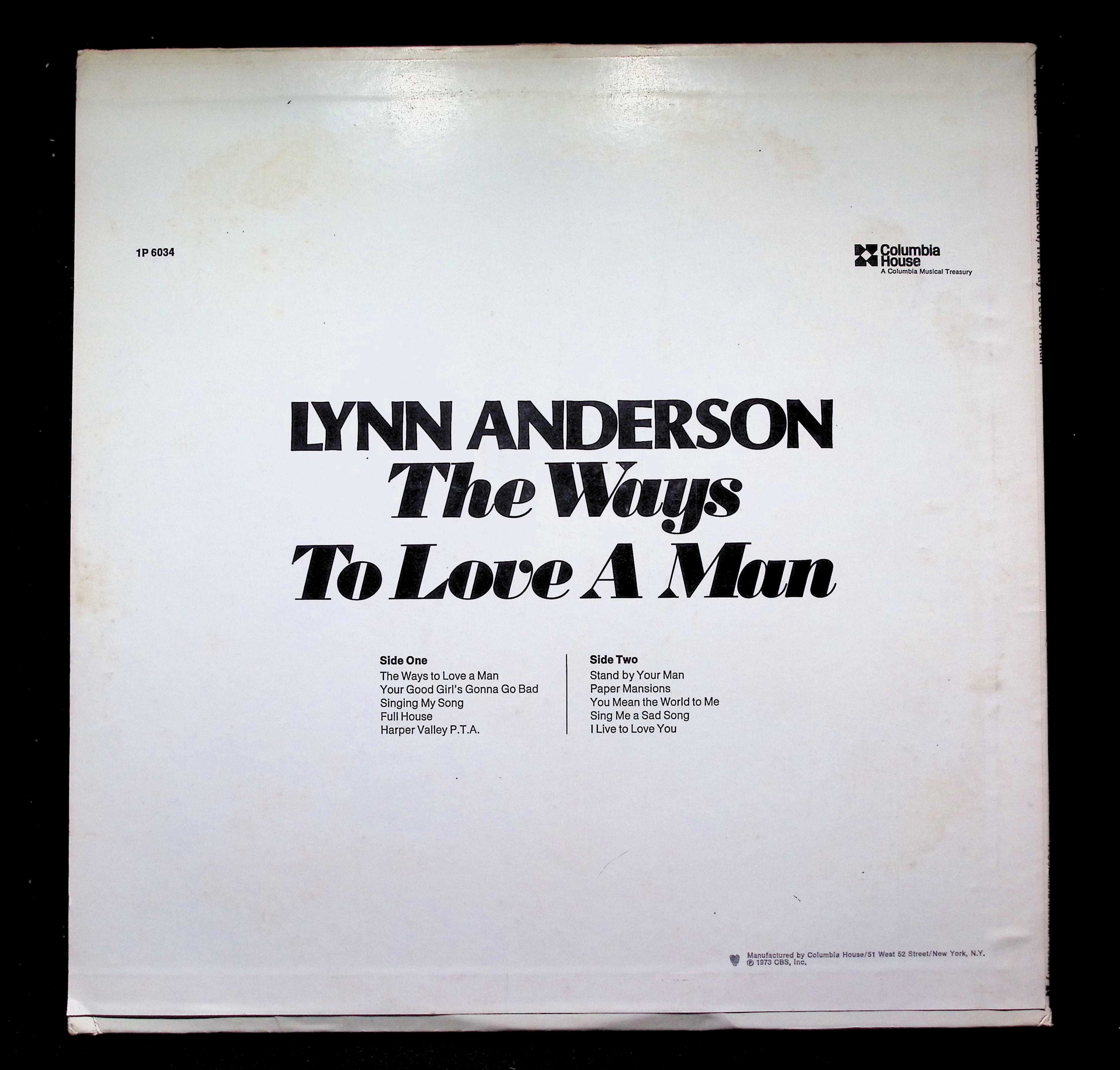 Lynn Anderson The Ways To Love A Man LP 1973 1P 6034 Pop — image 2