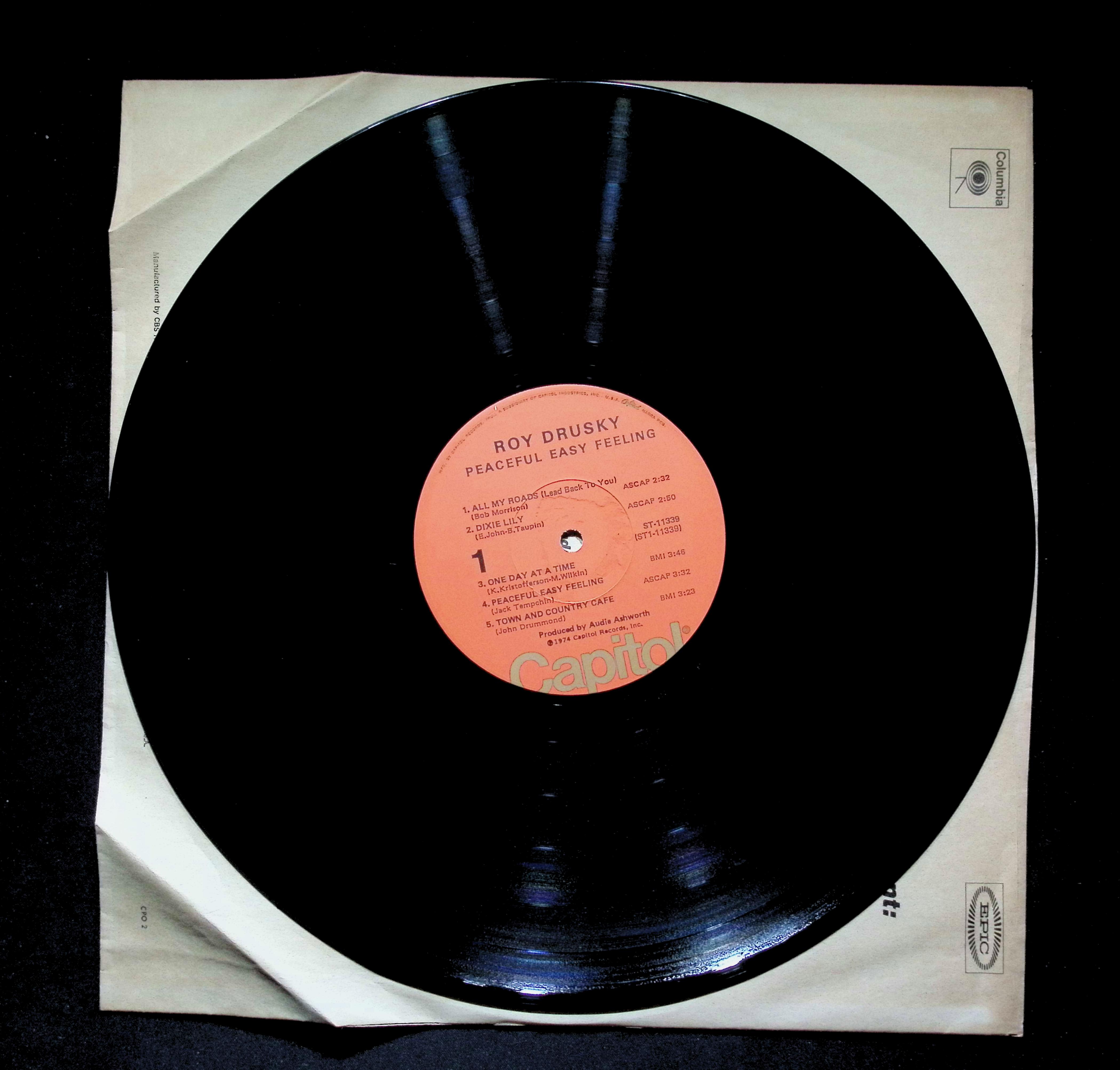 Roy Drusky Peaceful Easy Feeling LP 1974 ST-11339 Folk, World — image 4
