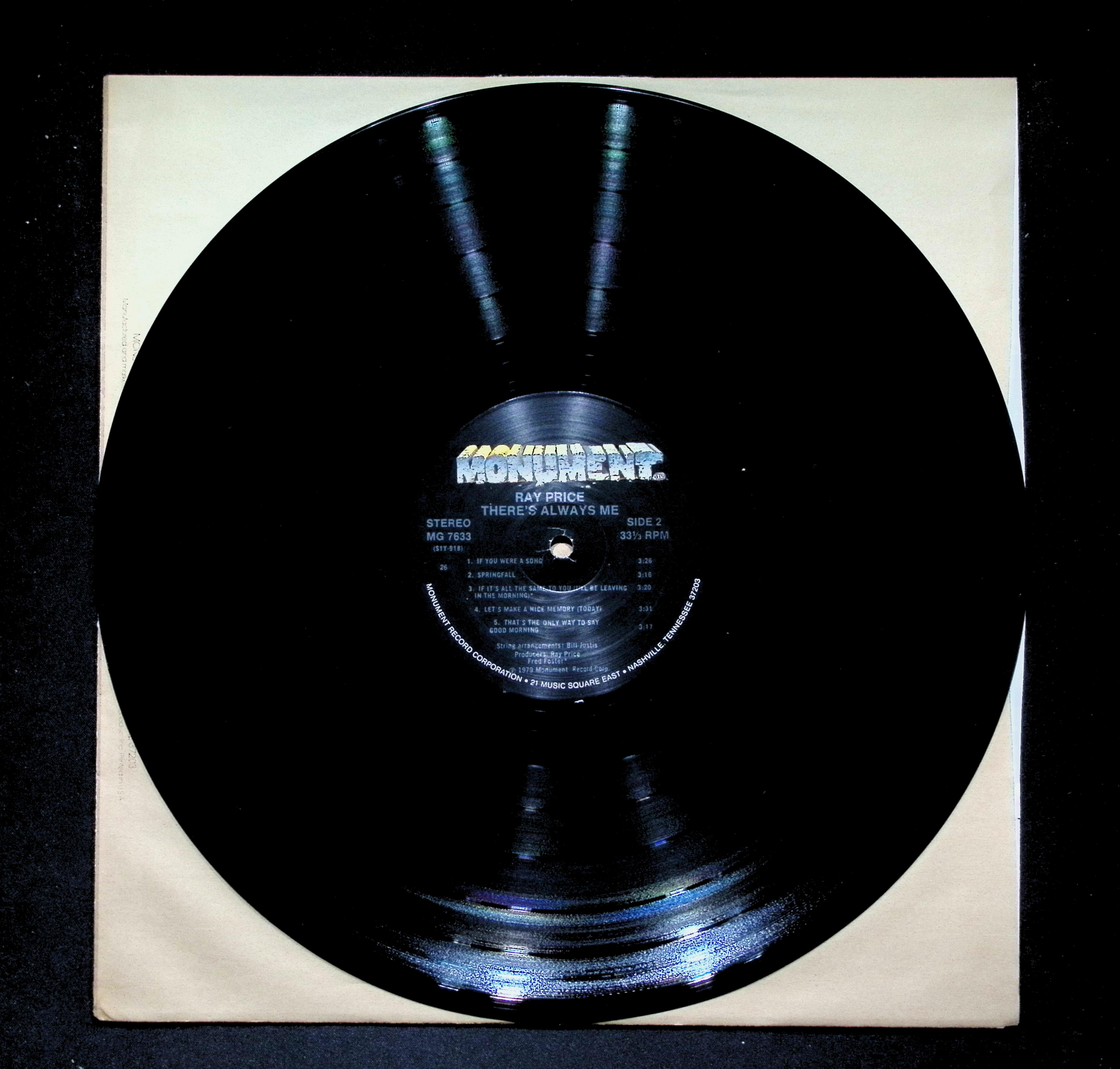 Ray Price There's Always Me LP 1979 MG 7633 Folk, World, & Country — image 5