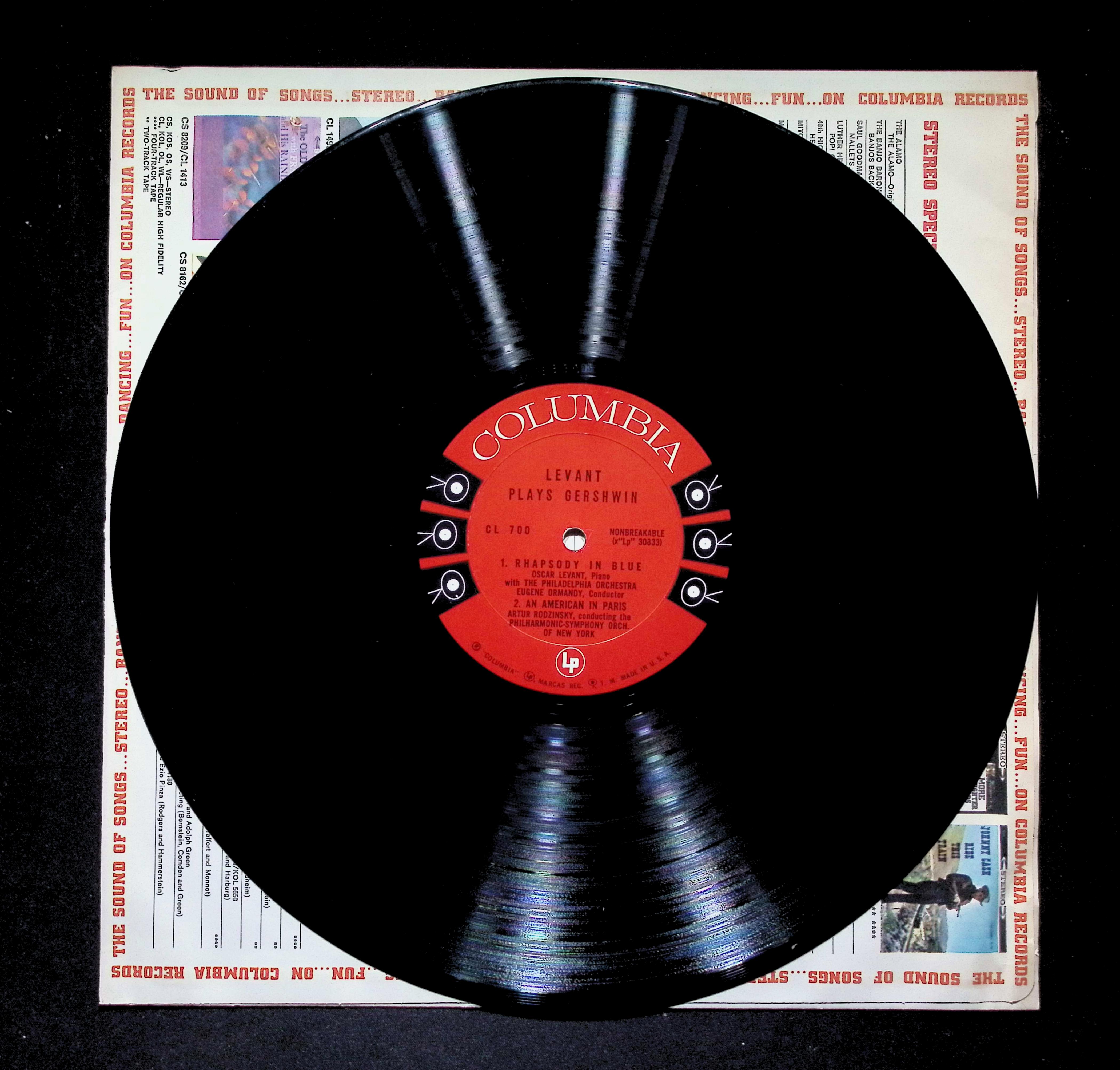 George Gershwin Levant Plays Gershwin LP CL 700 Classical — image 4