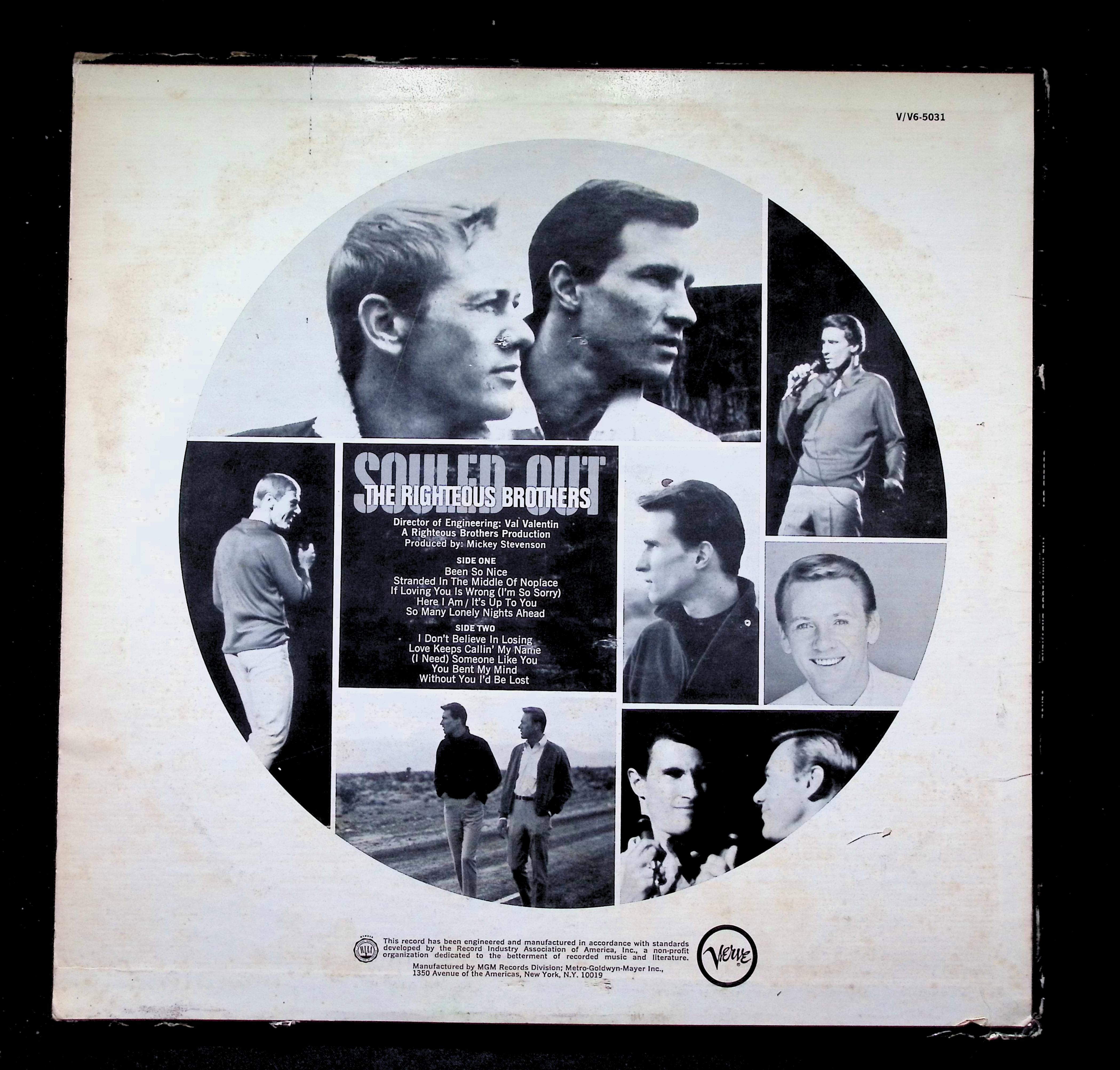 The Righteous Brothers Souled Out LP 1967 V6-5031 Funk / Soul — image 2