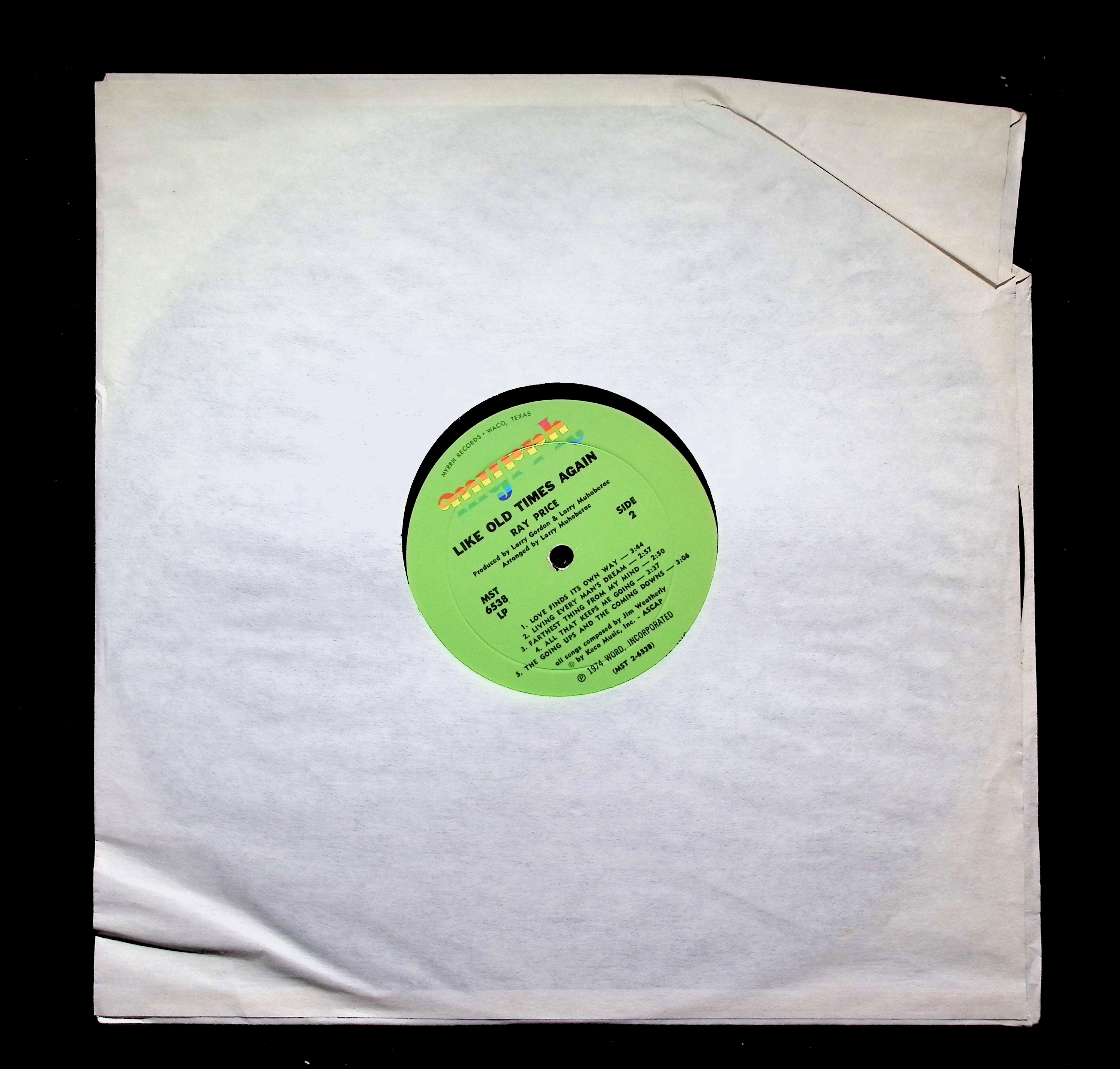 Ray Price Like Old Times Again LP 1974 MST 6538 Country — image 3
