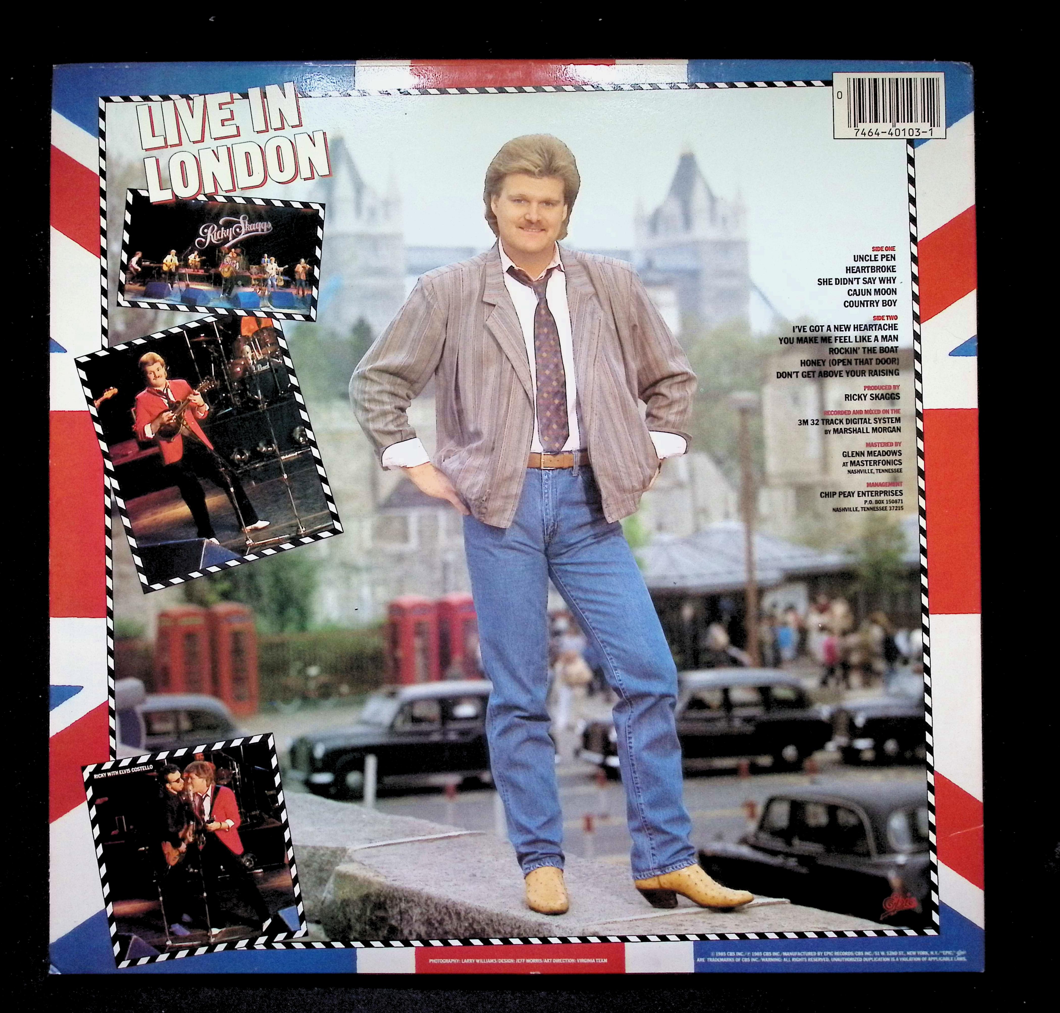 Ricky Skaggs Live In London LP 1985 FE 40103 Folk, World, & Country — image 2