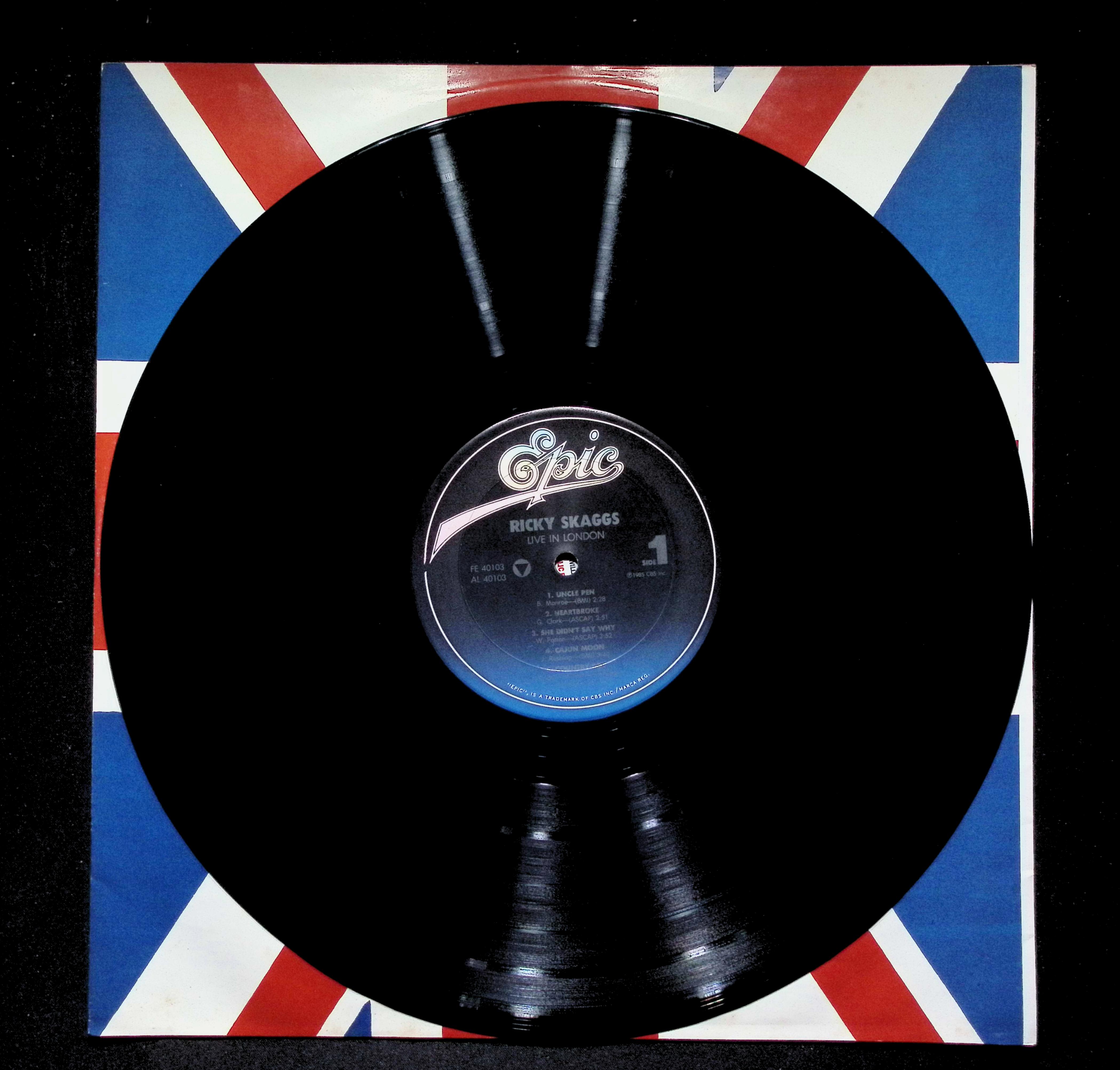 Ricky Skaggs Live In London LP 1985 FE 40103 Folk, World, & Country — image 4