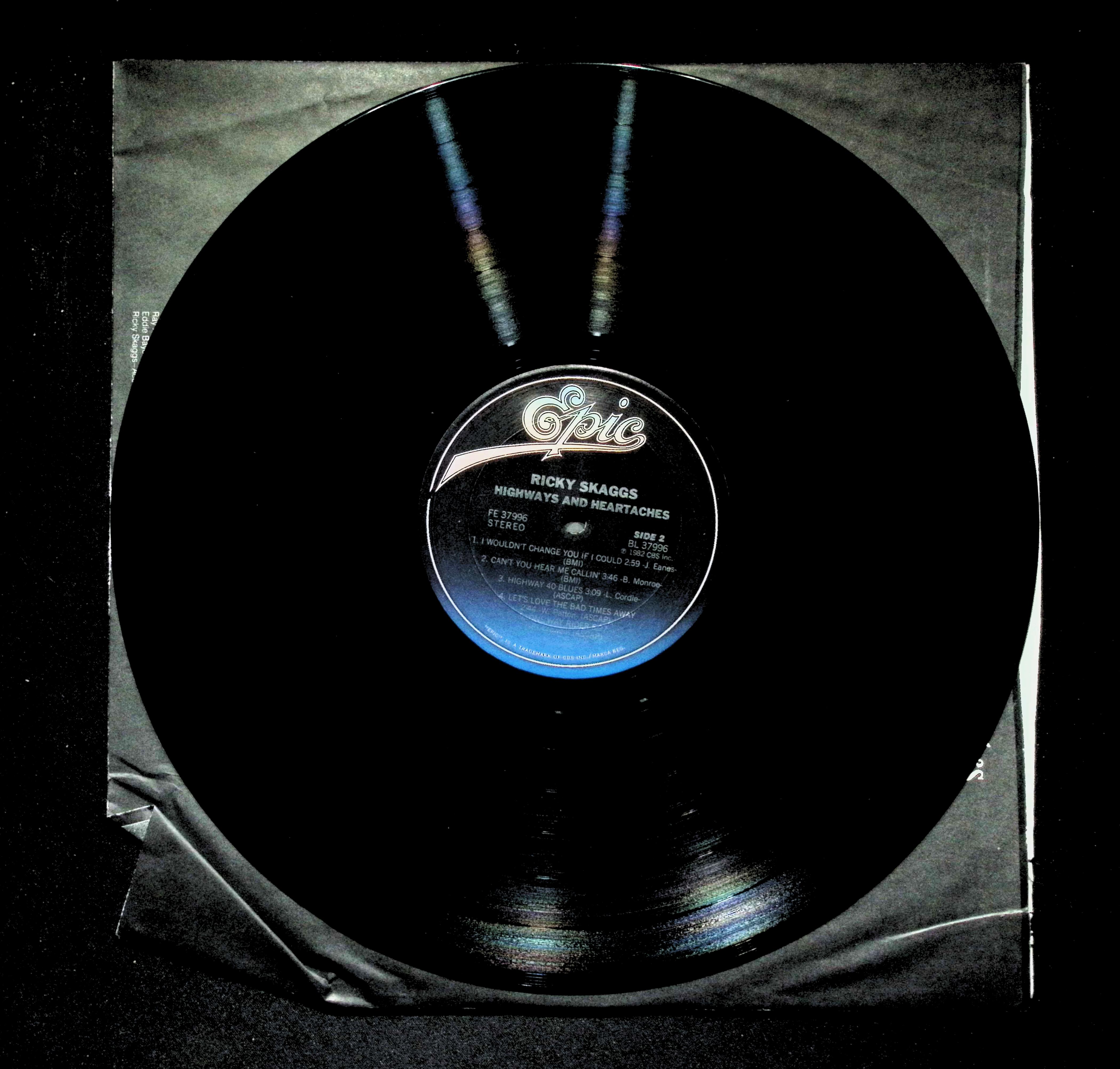 Ricky Skaggs Highways & Heartaches LP 1982 FE 37996 Folk, World, — image 5