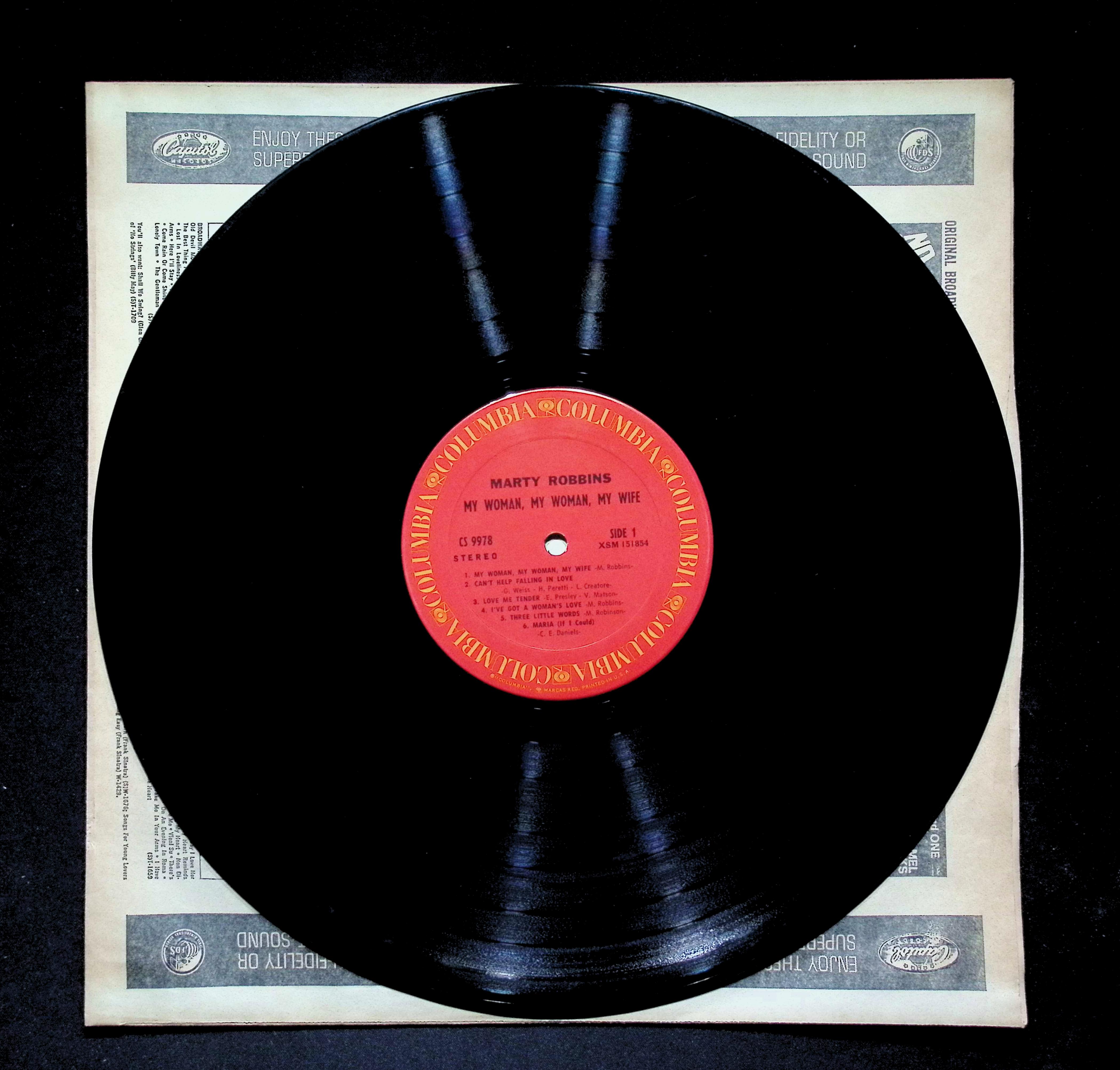 Marty Robbins My Woman, My Woman, My Wife LP CS 9978 Folk, World — image 3