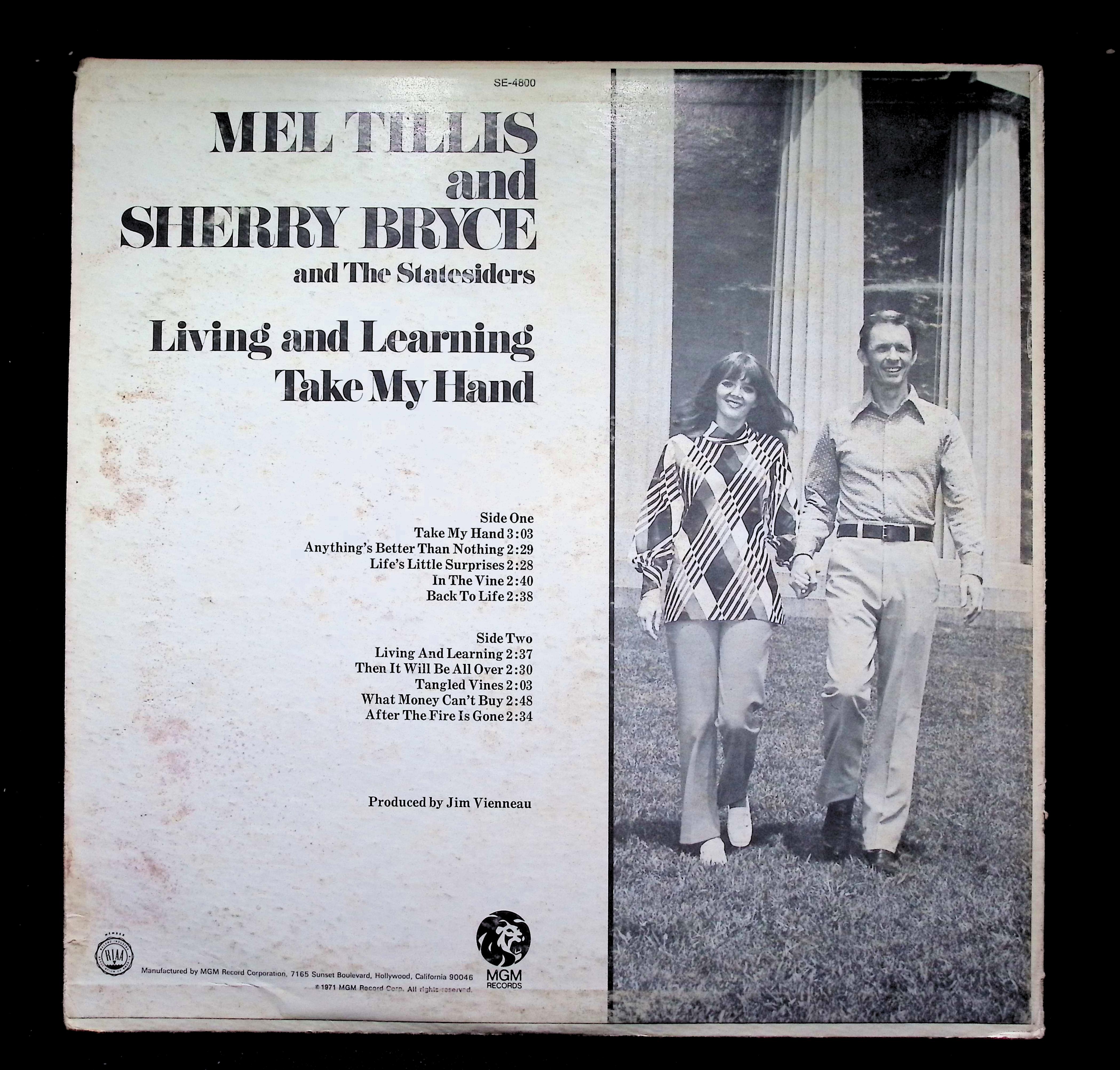 Mel Tillis Living And Learning LP 1971 SE-4800 Country — image 2