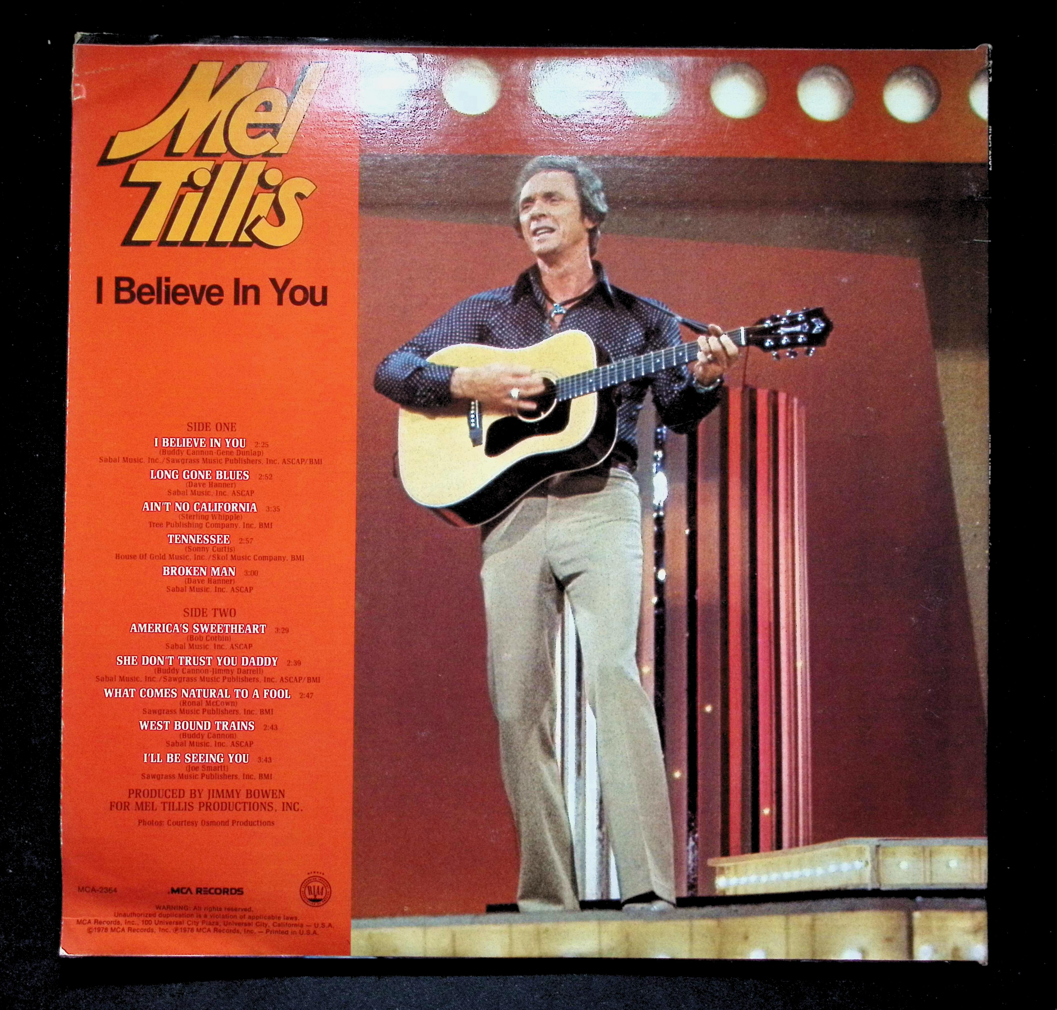 Mel Tillis I Believe In You LP 1978 MCA-2364 Folk, World — image 2