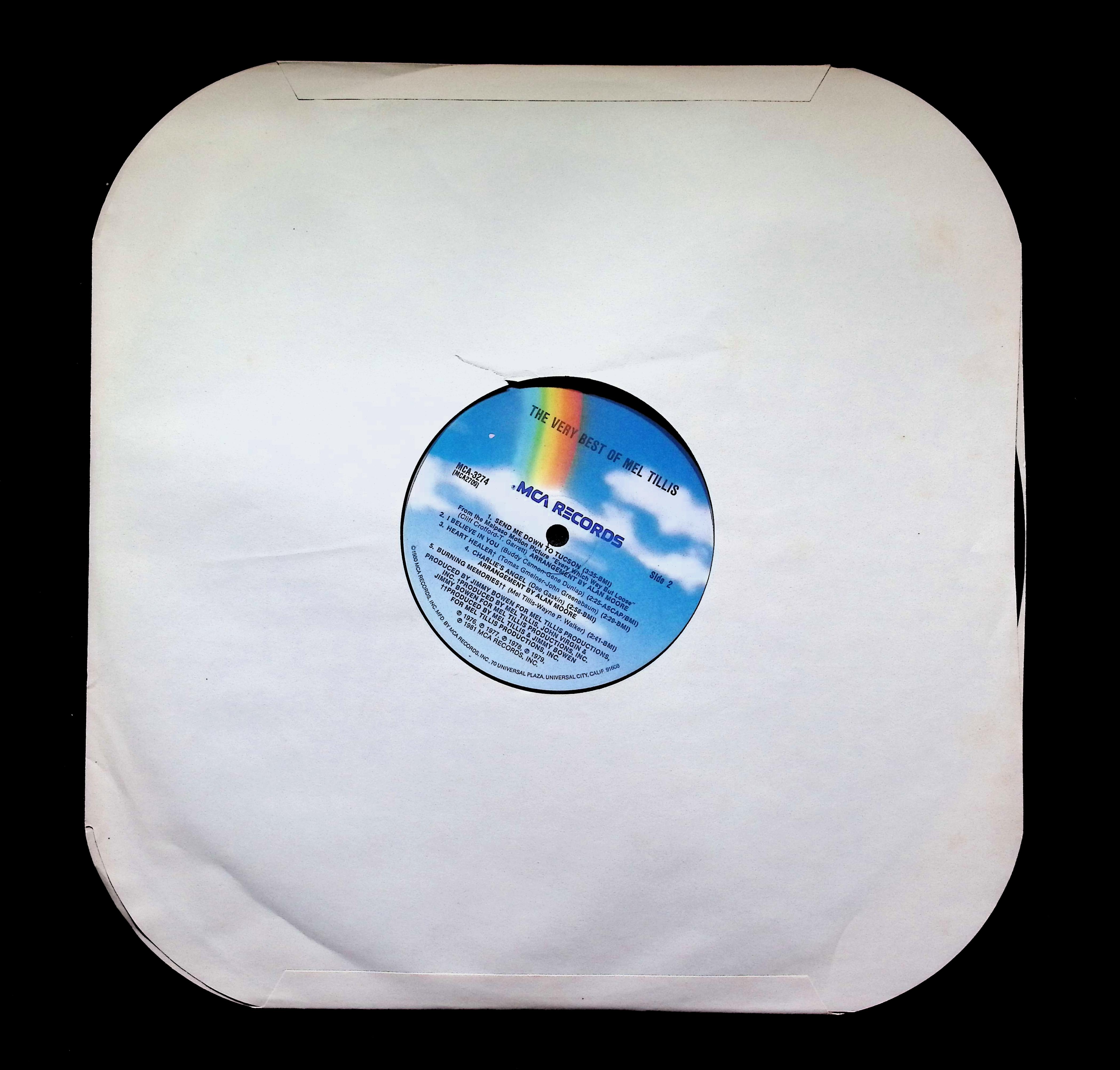 Mel Tillis The Very Best Of Mel Tillis LP 1981 MCA-3274 Folk, World, & Country — image 3