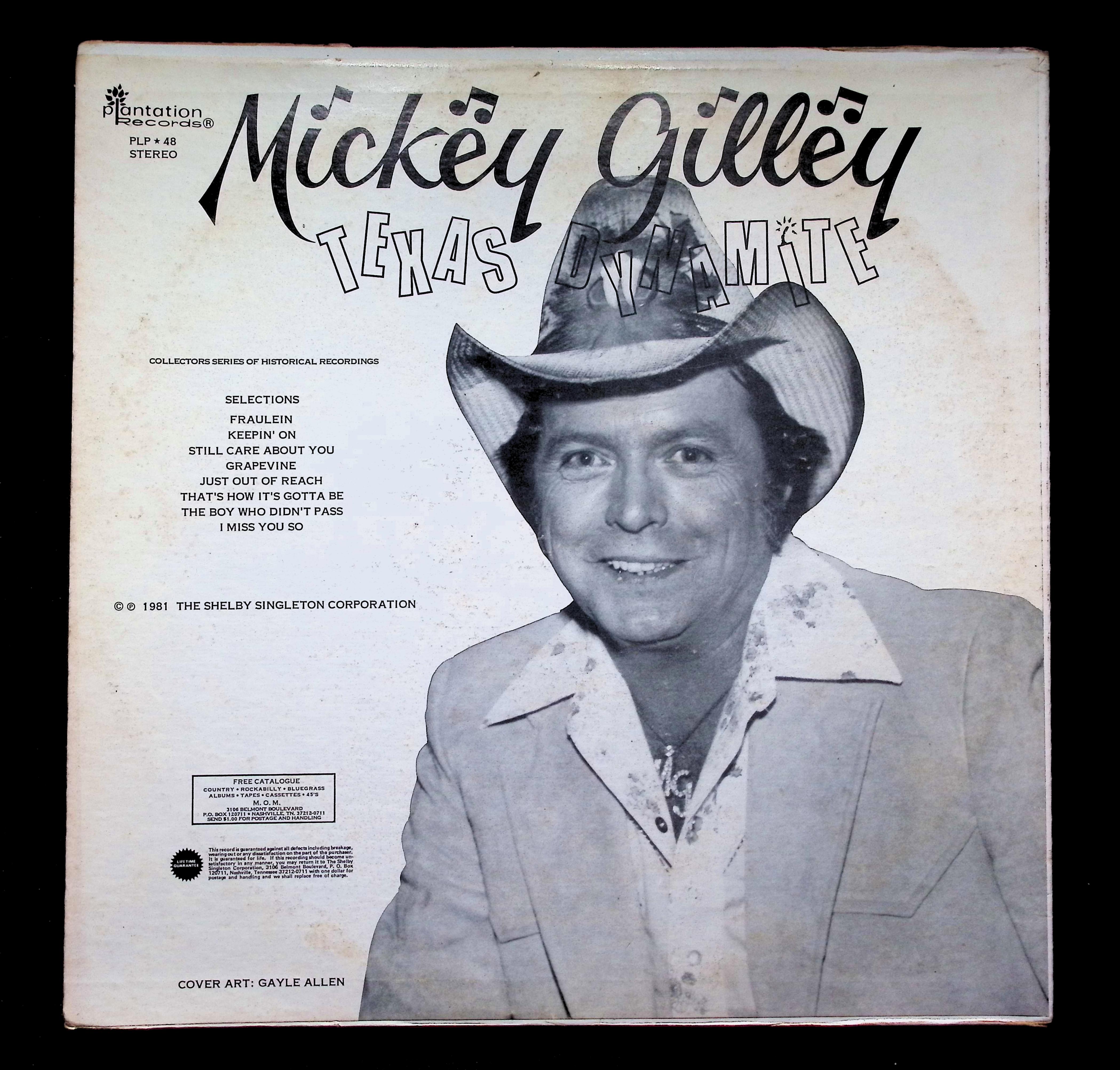 Mickey Gilley Texas Dynamite LP 1981 PLP 48 Folk, World, & Country — image 2