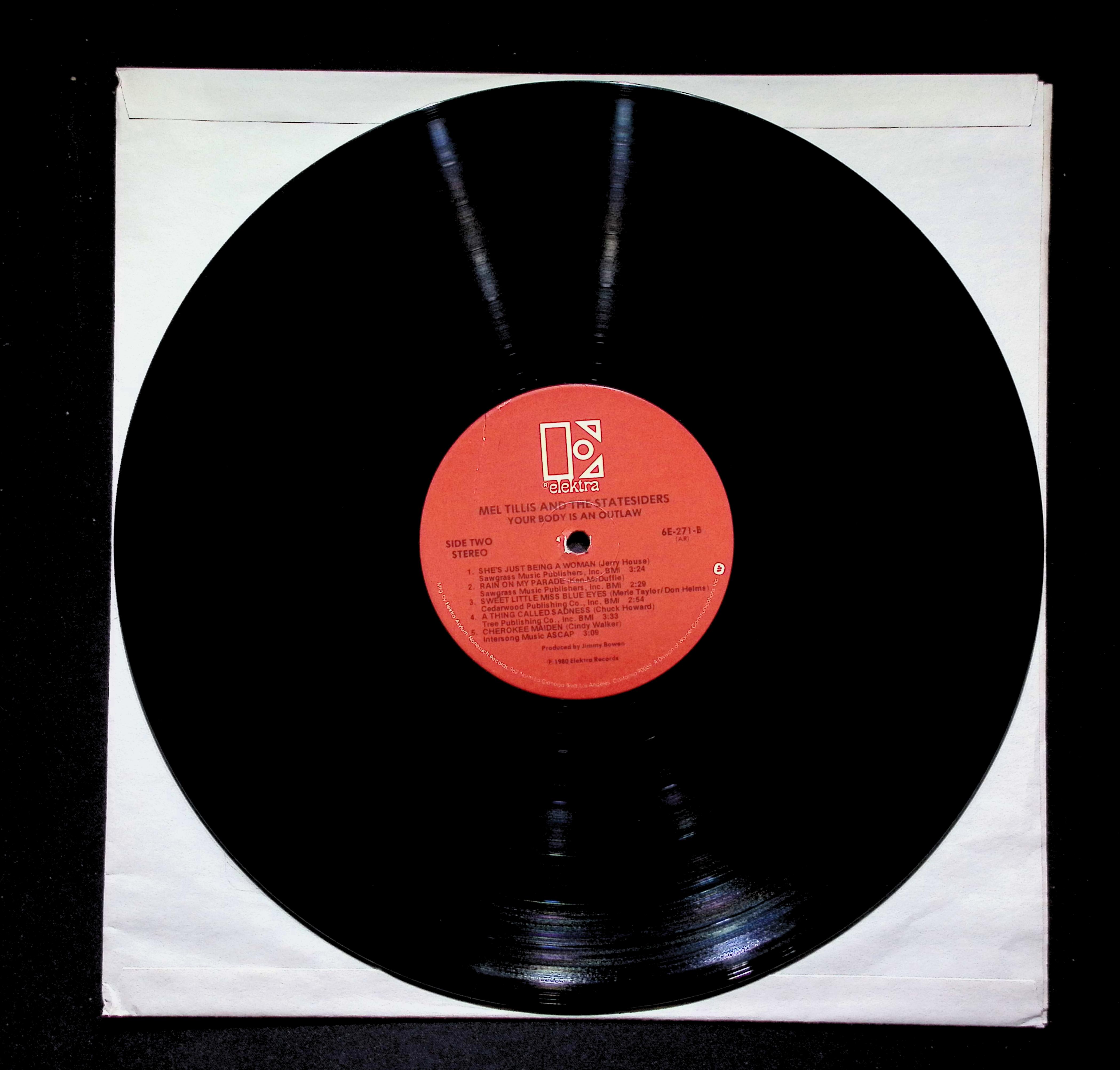 Mel Tillis Your Body Is An Outlaw LP 1980 6E-271 Folk, World, & Country — image 5