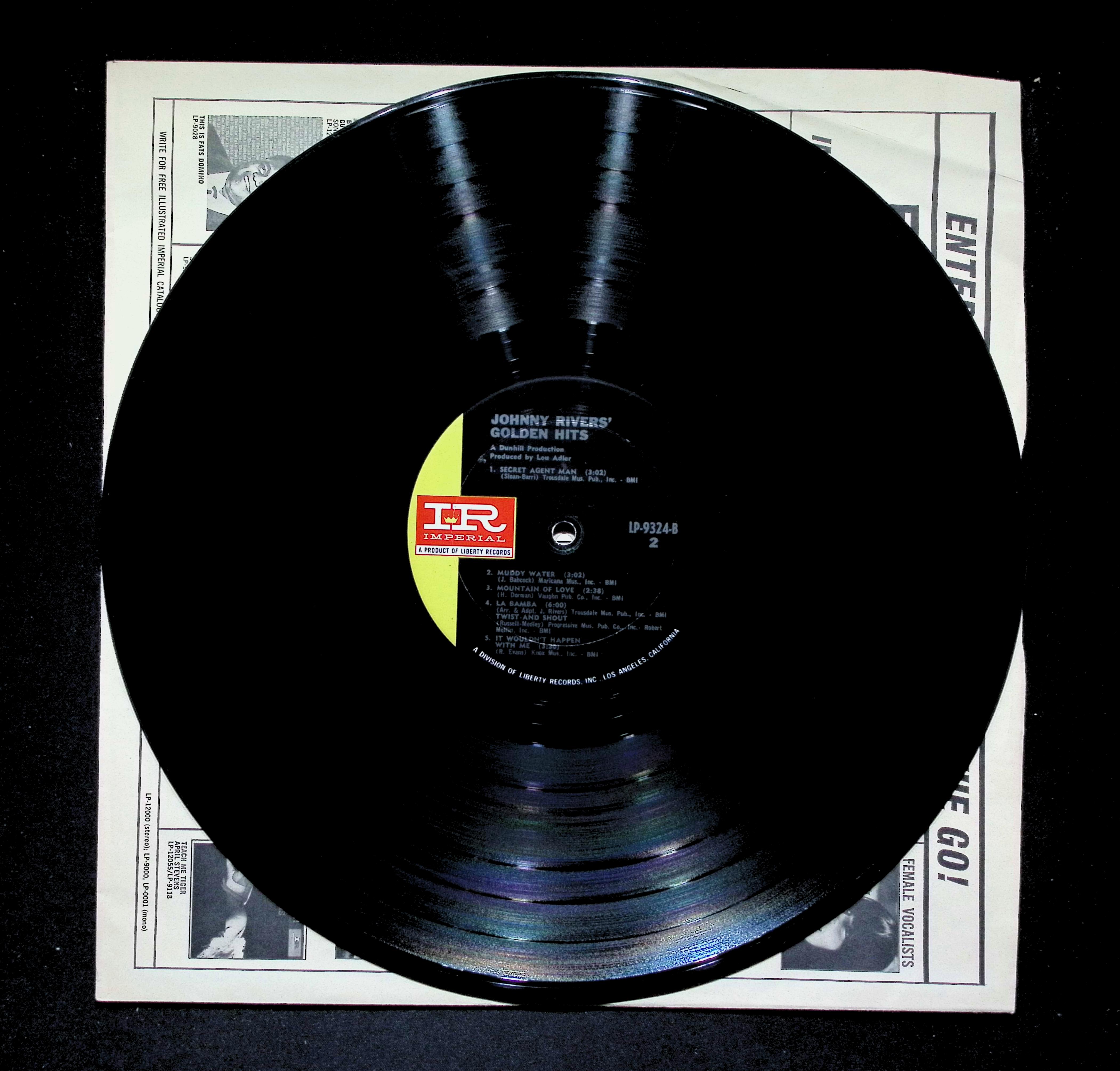 Johnny Rivers Johnny Rivers' Golden Hits LP 1966 LP-9324 Rock — image 5