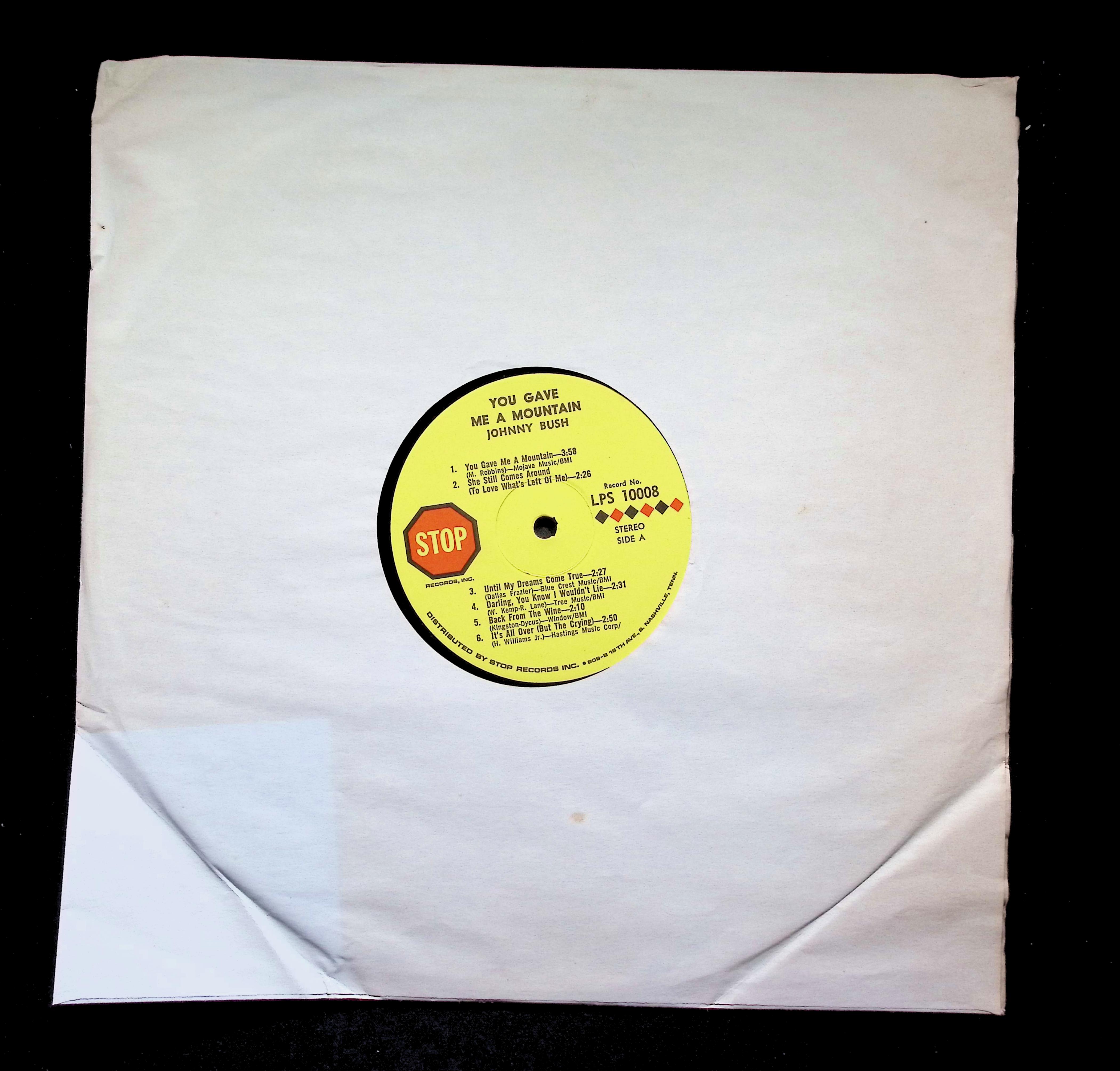 Johnny Bush You Gave Me A Mountain LP 1969 LPS 10008 Folk, World, — image 3