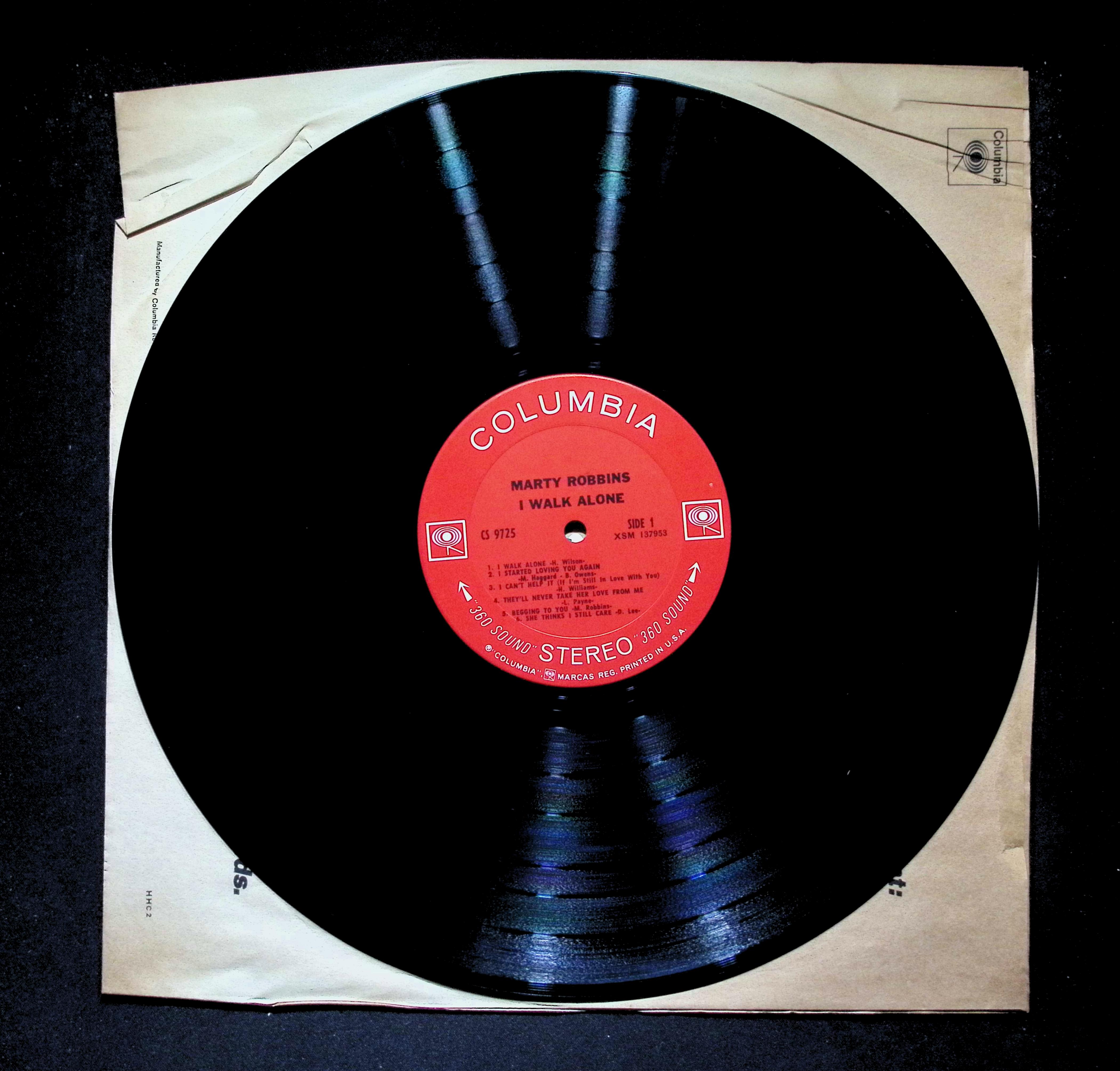 Marty Robbins I Walk Alone LP 1968 CS 9725 Folk, World, & Country — image 5