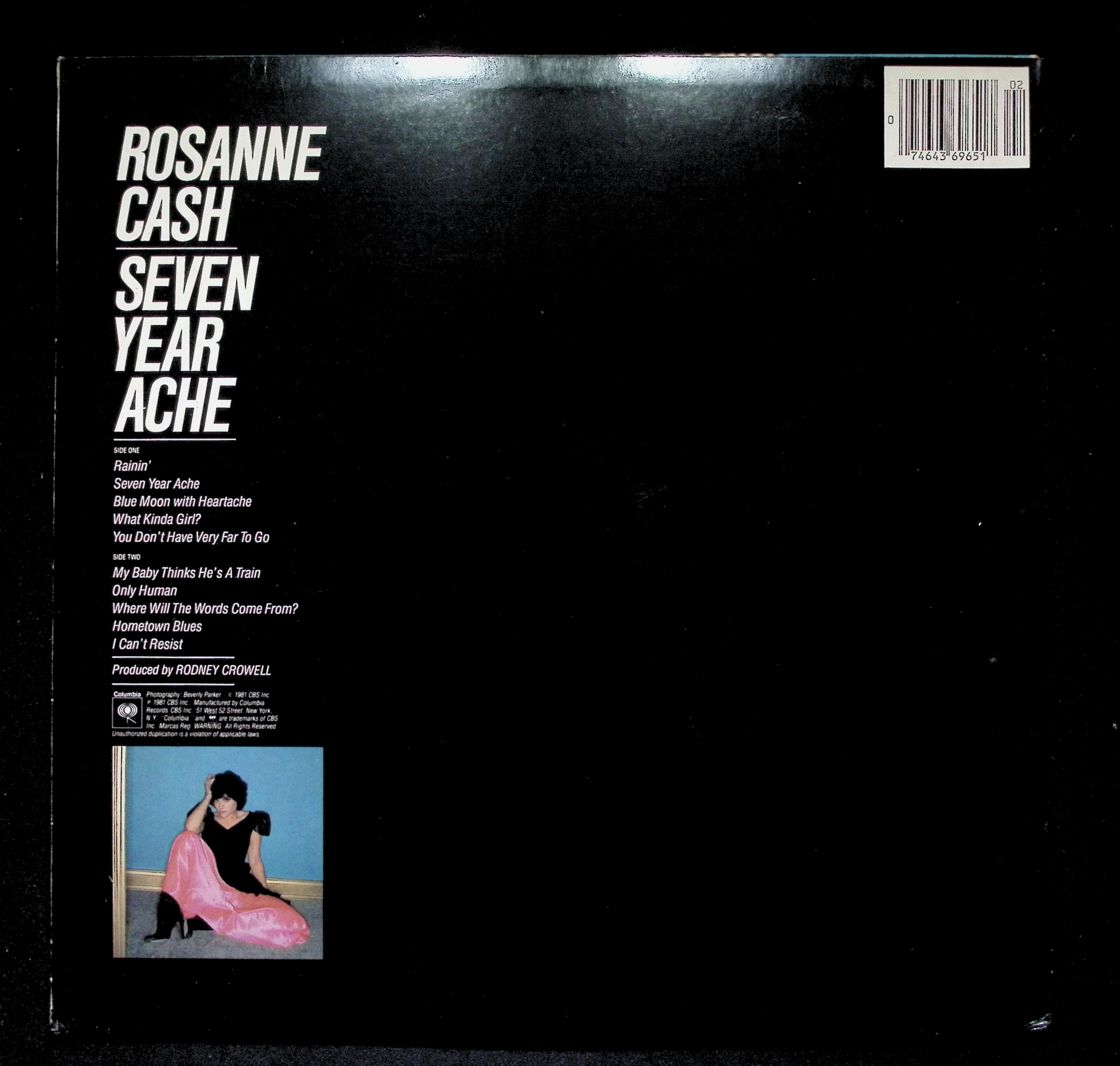 Rosanne Cash Seven Year Ache LP 1981 JC 36965 Rock — image 2
