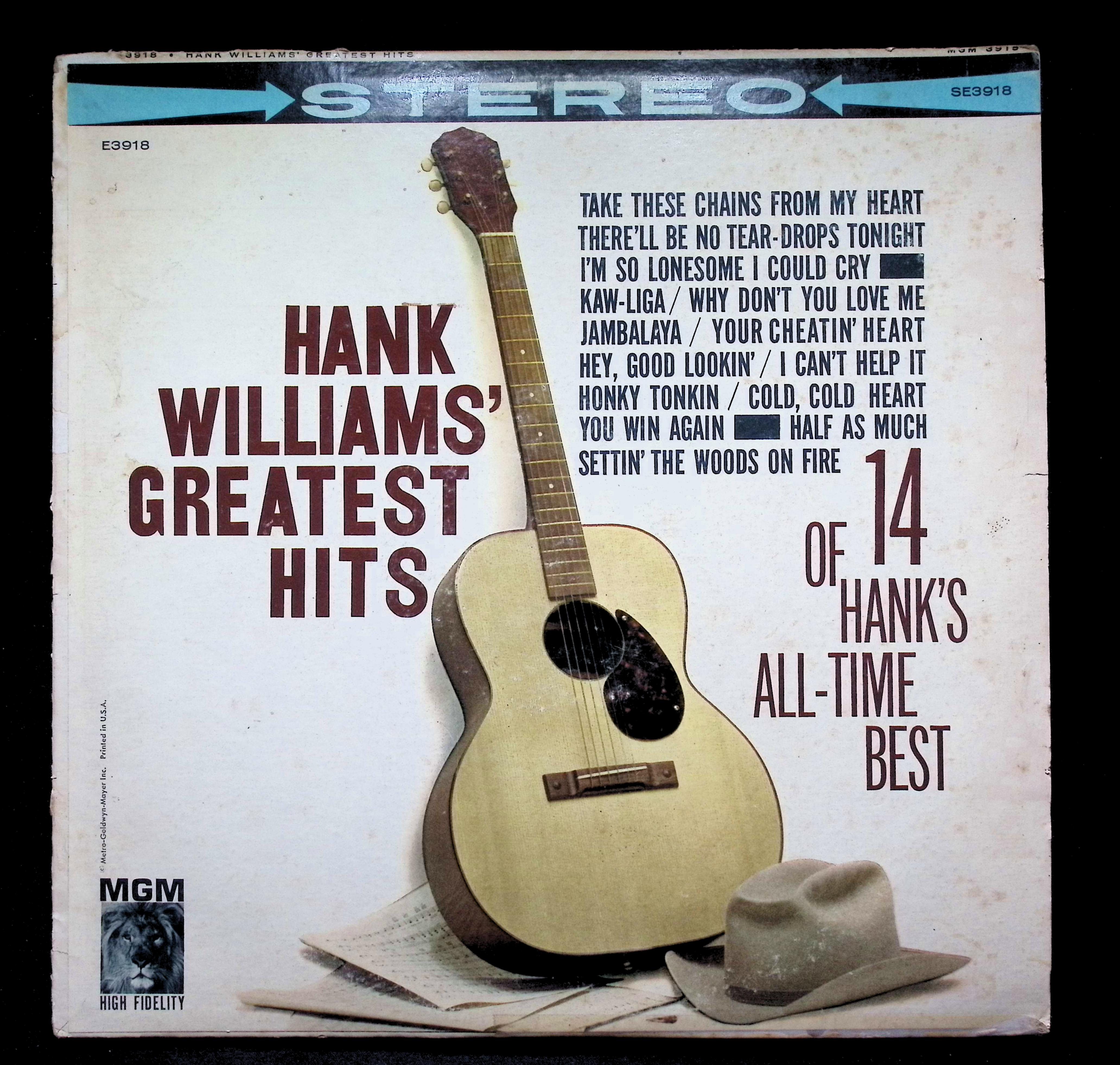 Hank Williams Greatest Hits LP 1963 SE 3918 Folk, World, & Country