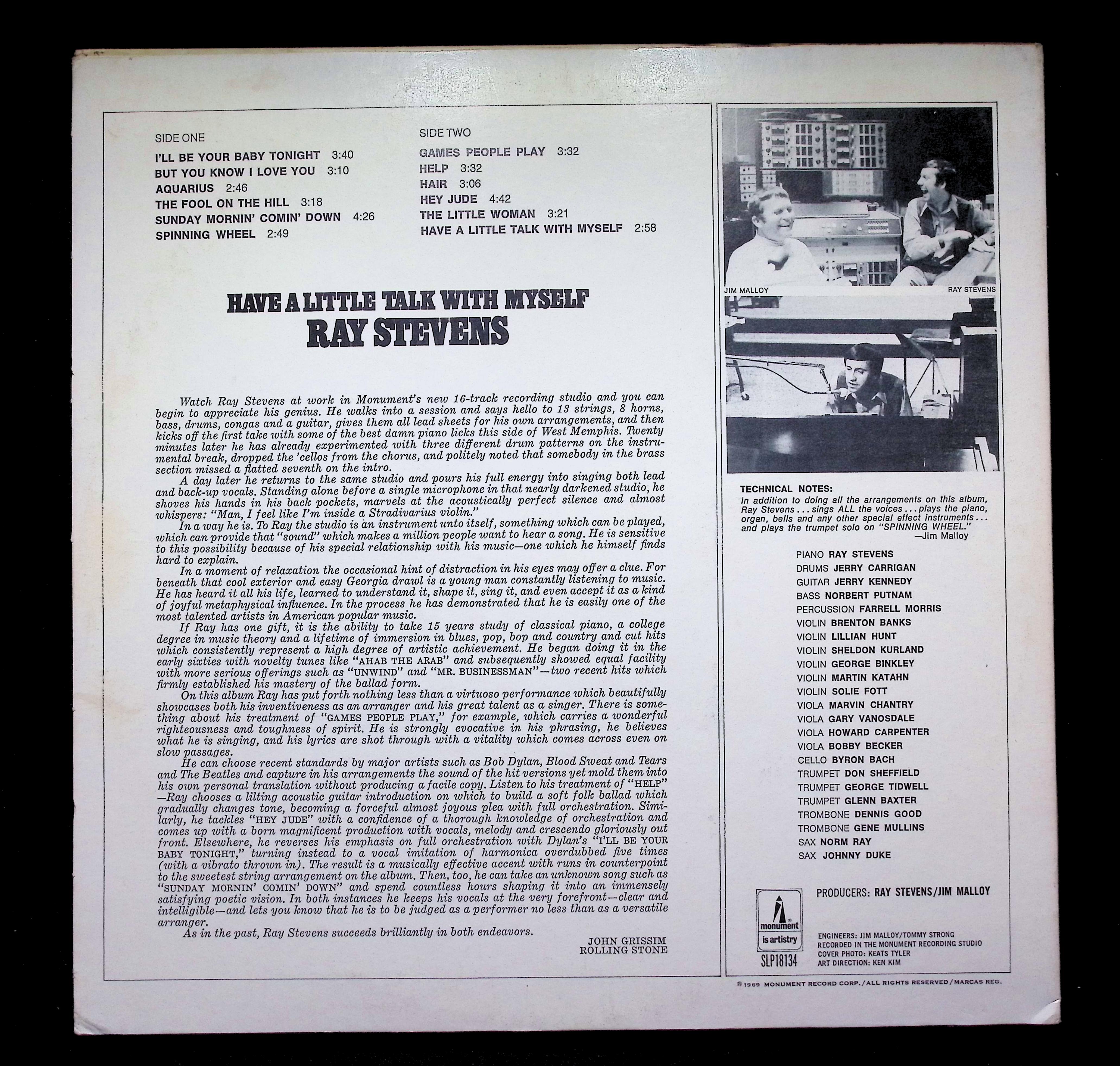 Ray Stevens Have A Little Talk With Myself LP 1969 SLP-18134 Rock — image 2