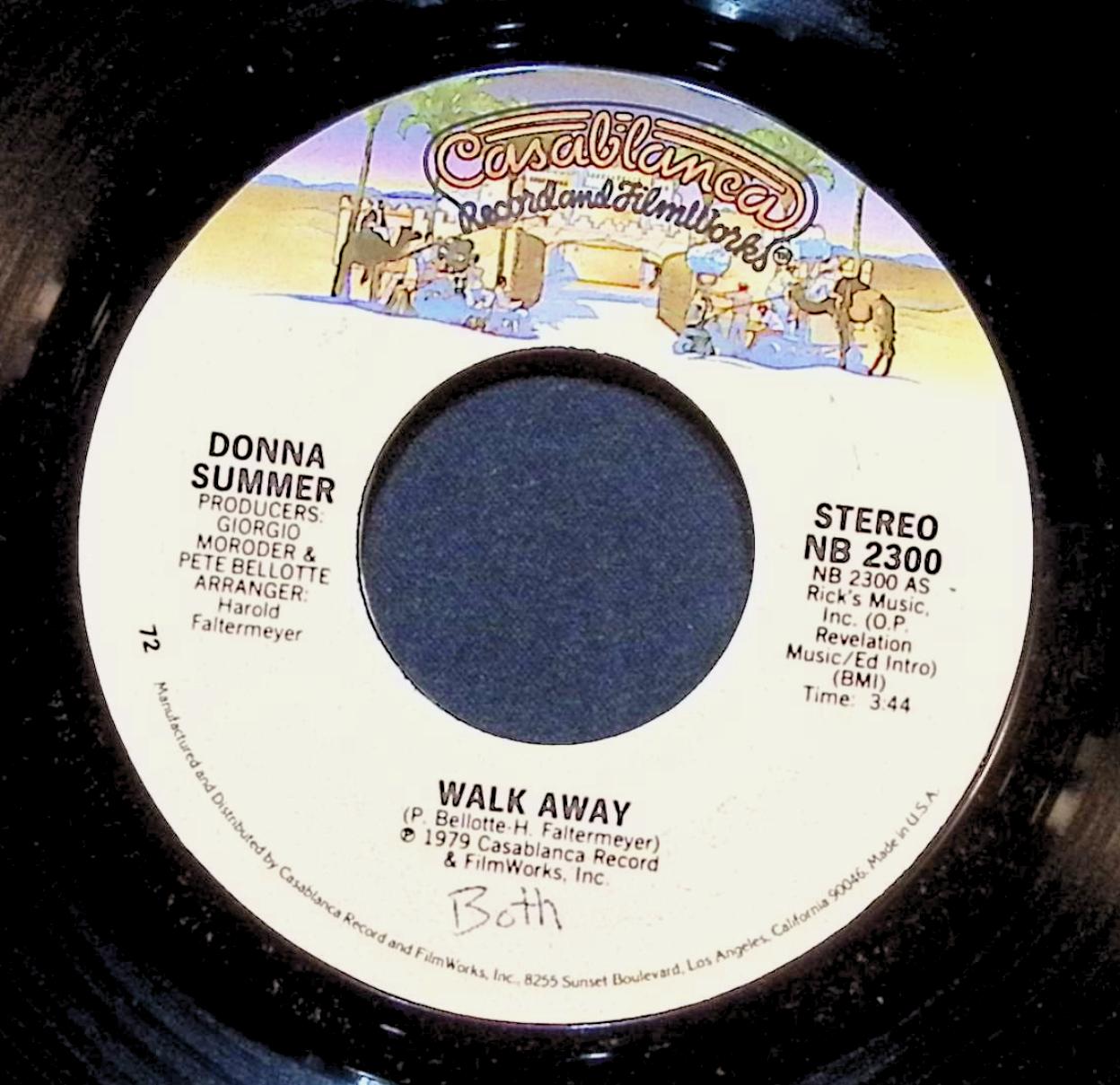 Donna Summer Walk Away 7'' Single 1980 NB 2300 Funk / Soul — image 2