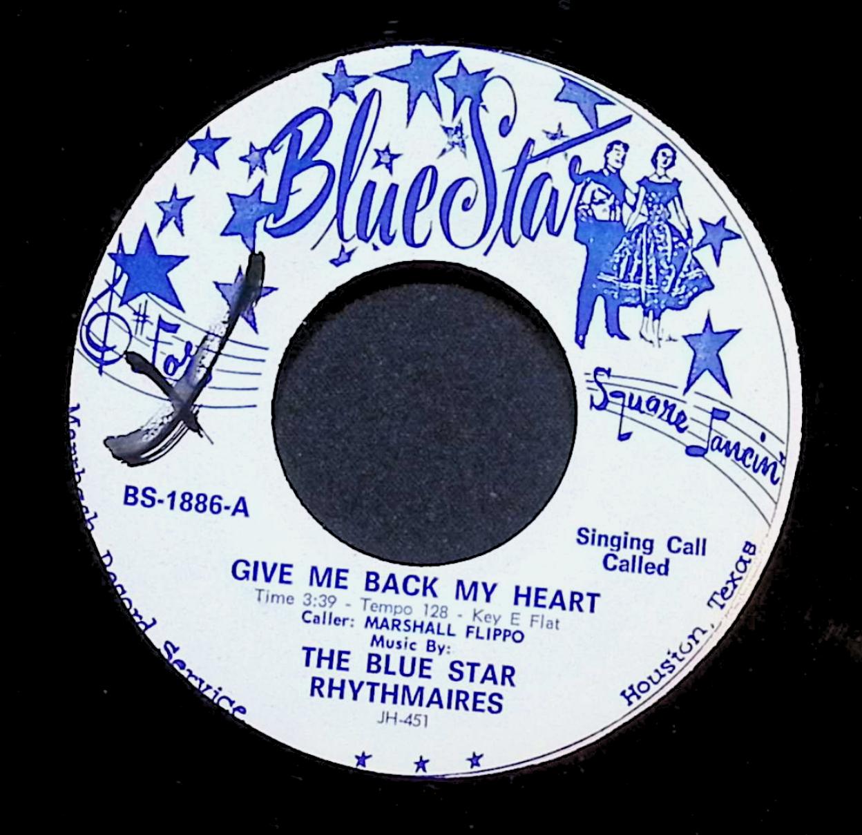 Blue Star Rhythmaires Give Me Back My Heart 7'' Single 1970 BS-1886 Folk — image 2