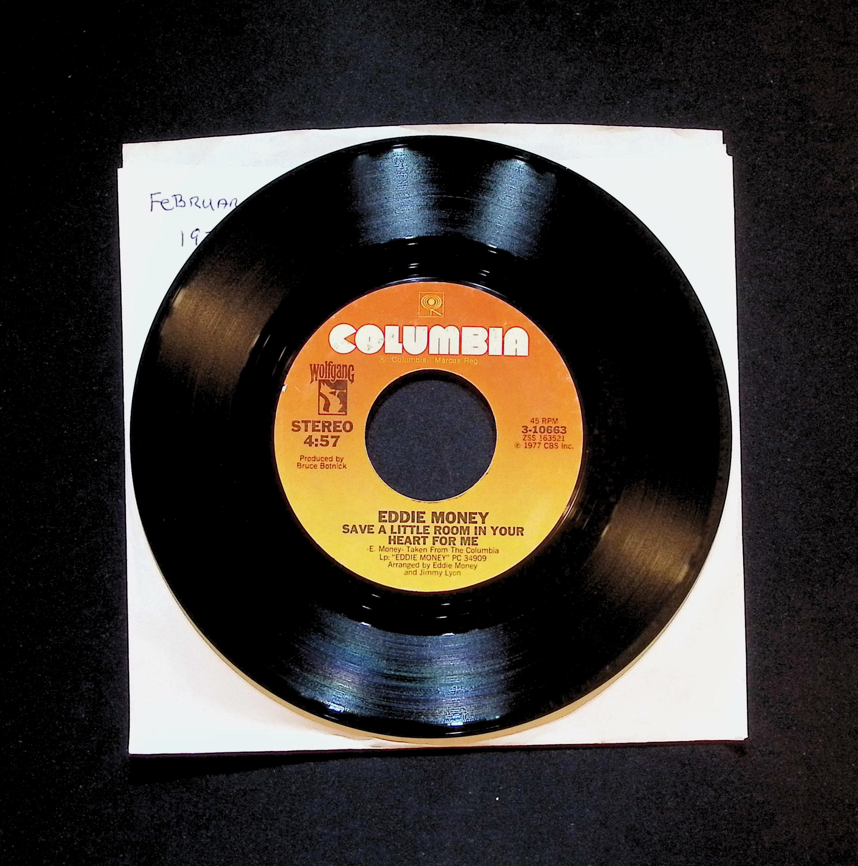 Eddie Money Baby Hold On 7'' Single 1977 3-10663 Rock — image 3