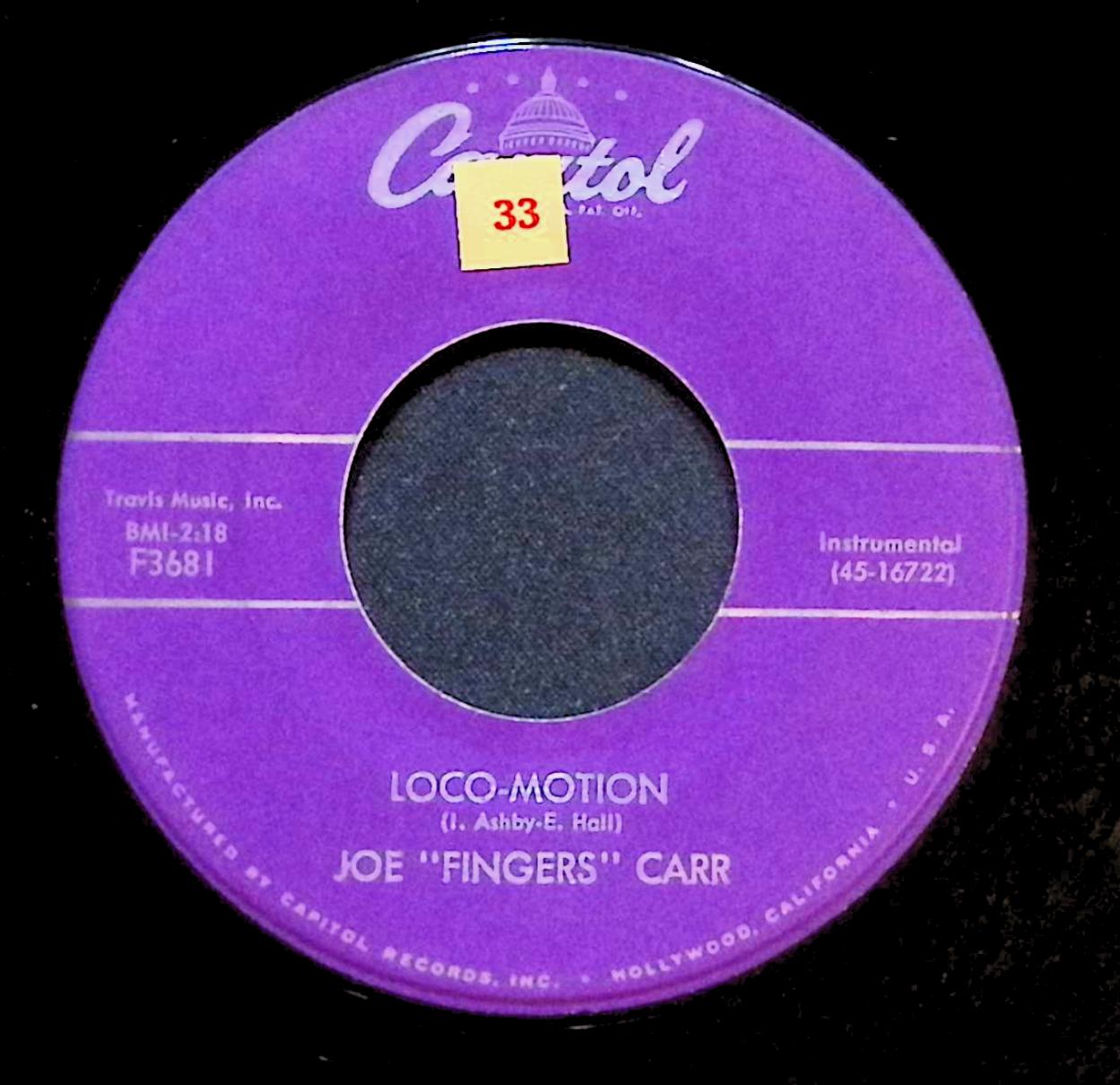Joe "Fingers" Carr Loco-Motion 7'' Single 1955 F3681 Jazz — image 2