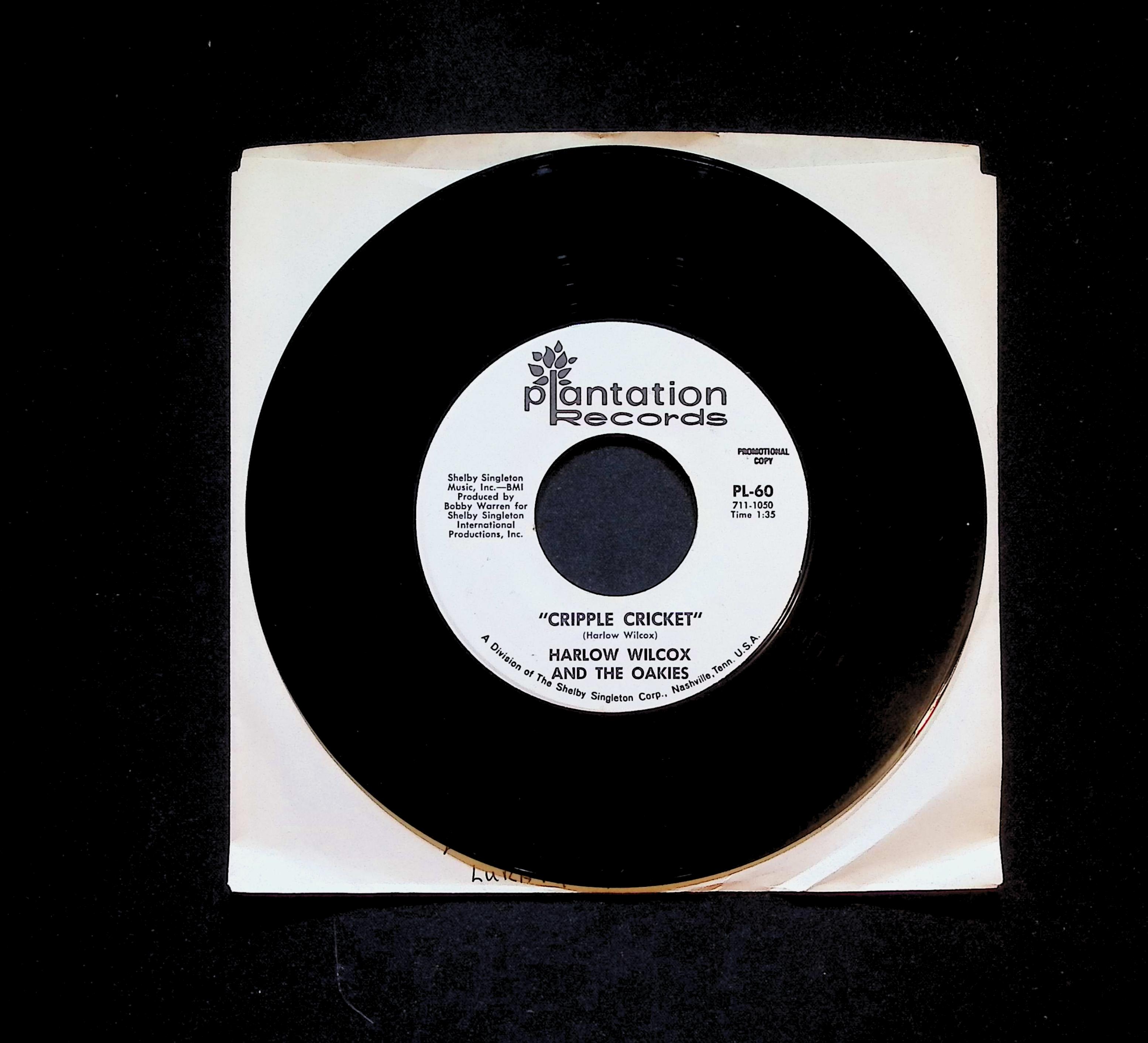 Harlow Wilcox And The Oakies Cripple Cricket 7'' Single 1970 PL-60 Rock — image 2