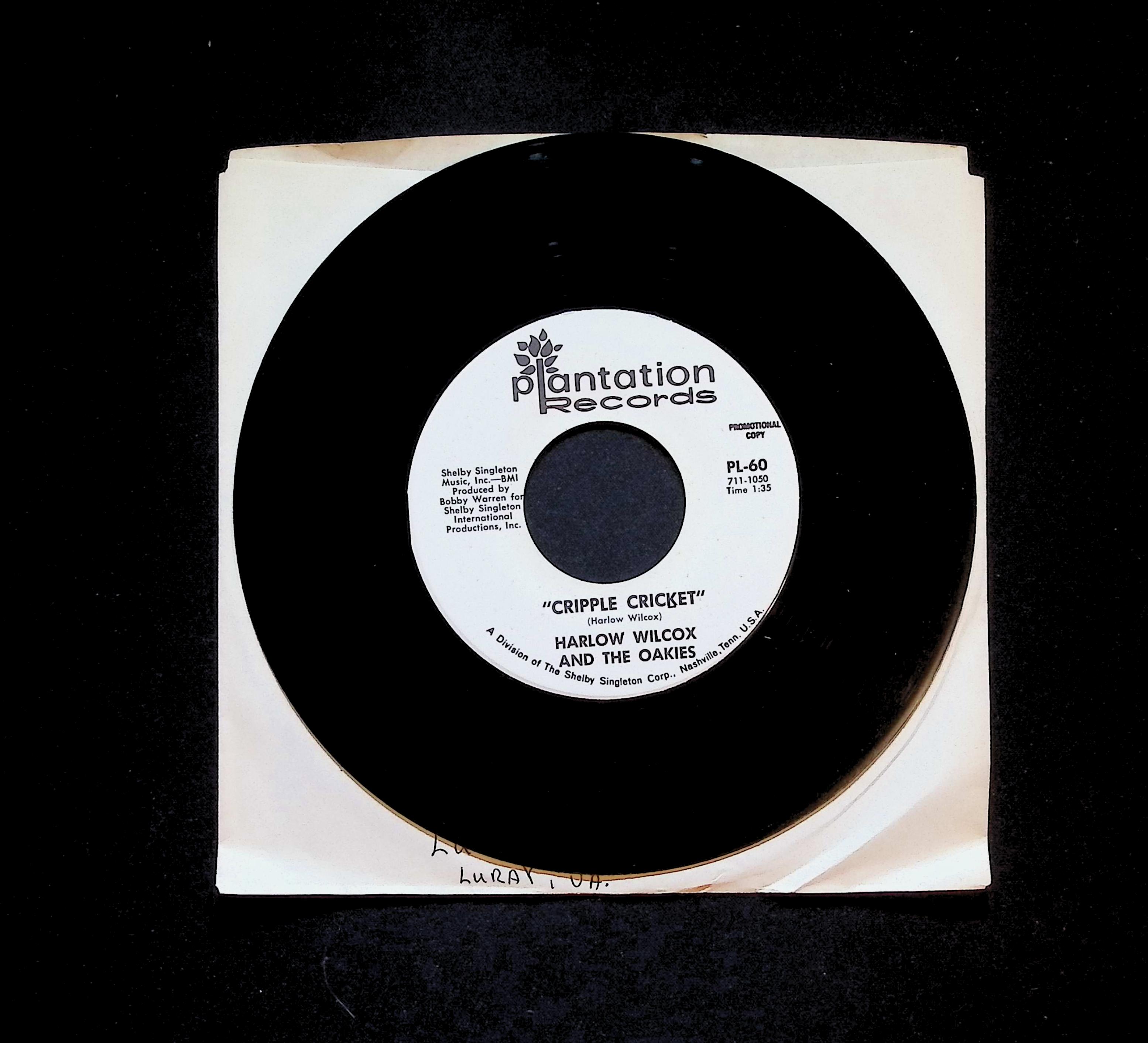 Harlow Wilcox And The Oakies Cripple Cricket 7'' Single 1970 PL-60 Rock — image 4