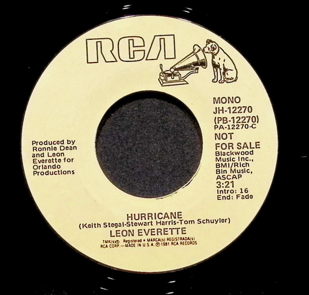 Leon Everette Hurricane JH-12270 VG 45rpm Vinyl Record