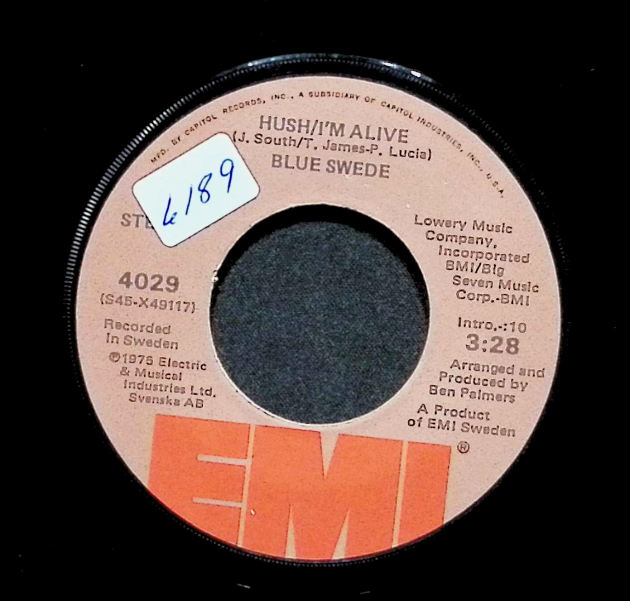 Blue Swede Hush I'm Alive 4029 VG 45rpm Vinyl Record — image 3
