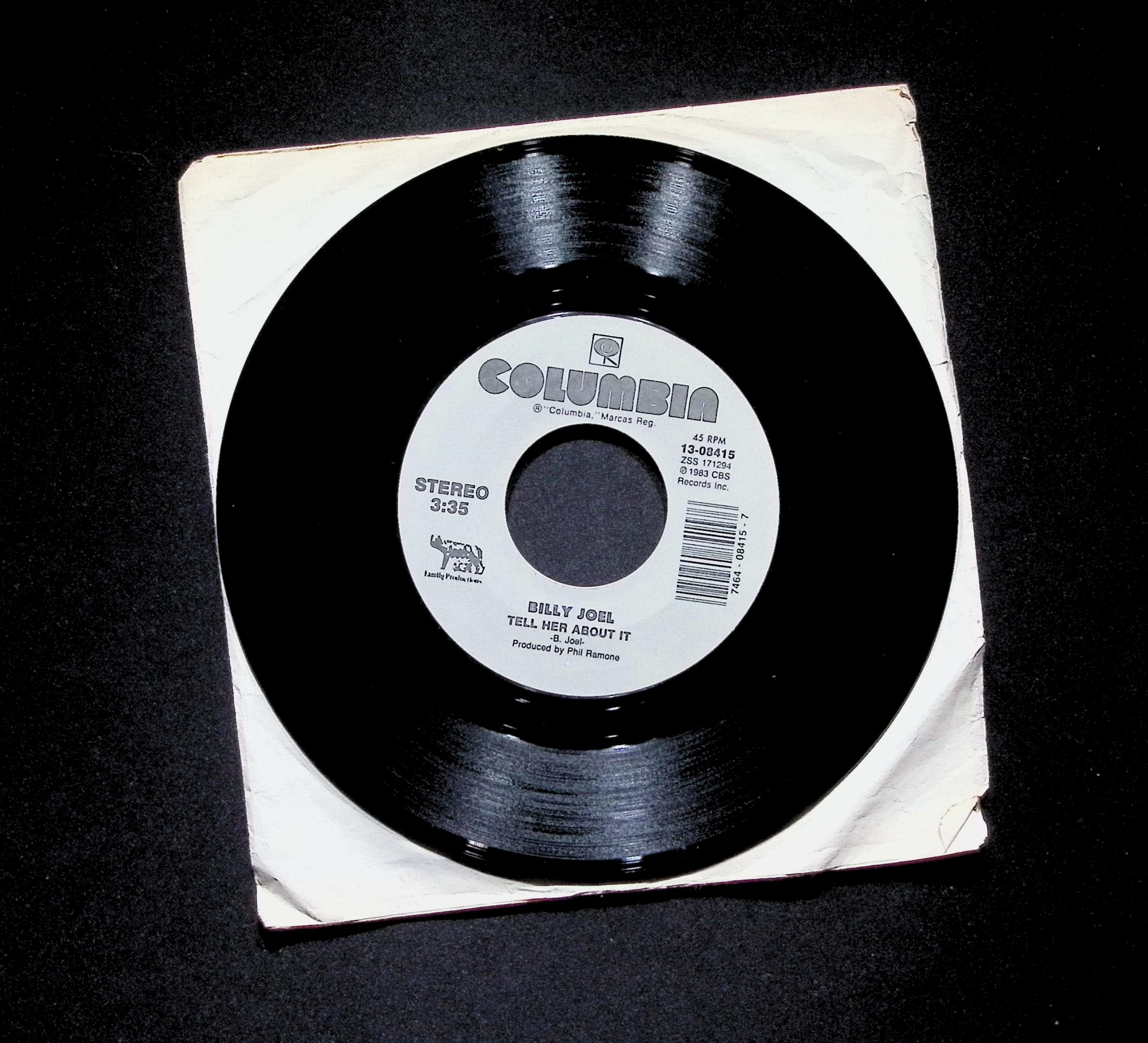 Billy Joel Tell Her About It 13-08415 VG 45rpm Vinyl Record — image 2