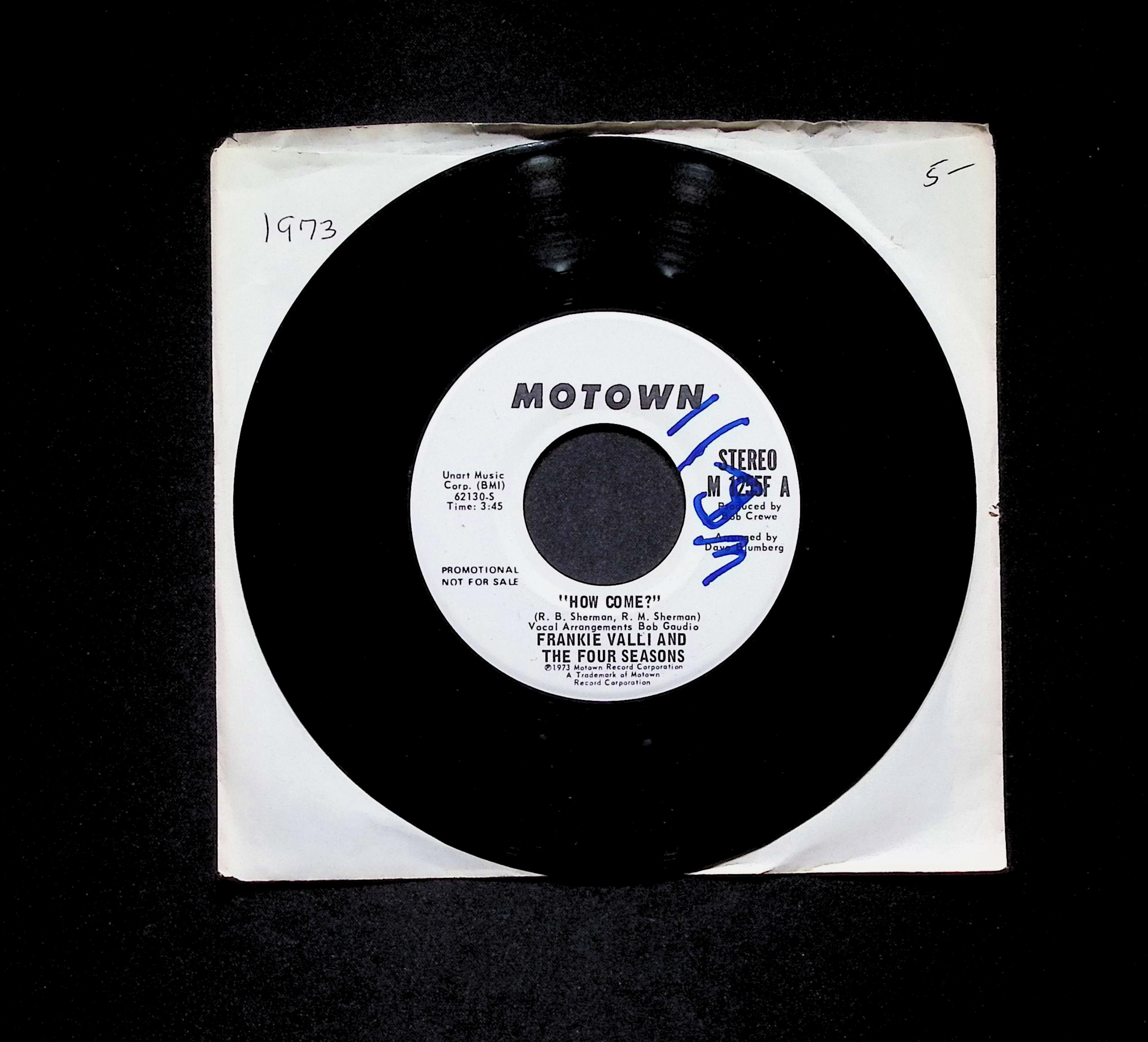 Frankie Valli How Come? M 1255F VG 45rpm Vinyl Record — image 2
