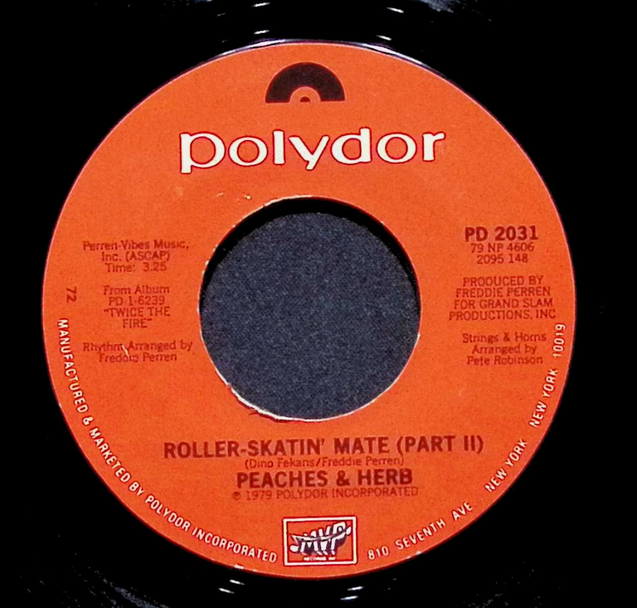 Peaches & Herb Roller-Skatin' Mate PD 2031 VG 45rpm Vinyl Record — image 3