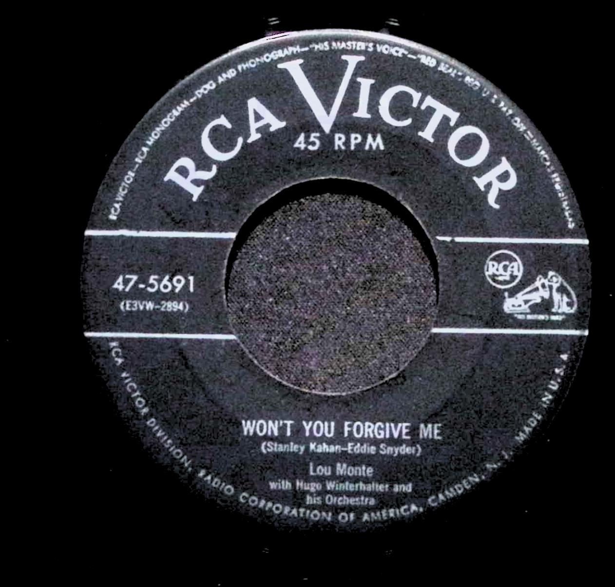 Lou Monte Somewhere There Is Someone Won't You Forgive Me 47-5691 VG 45rpm Vinyl — image 3