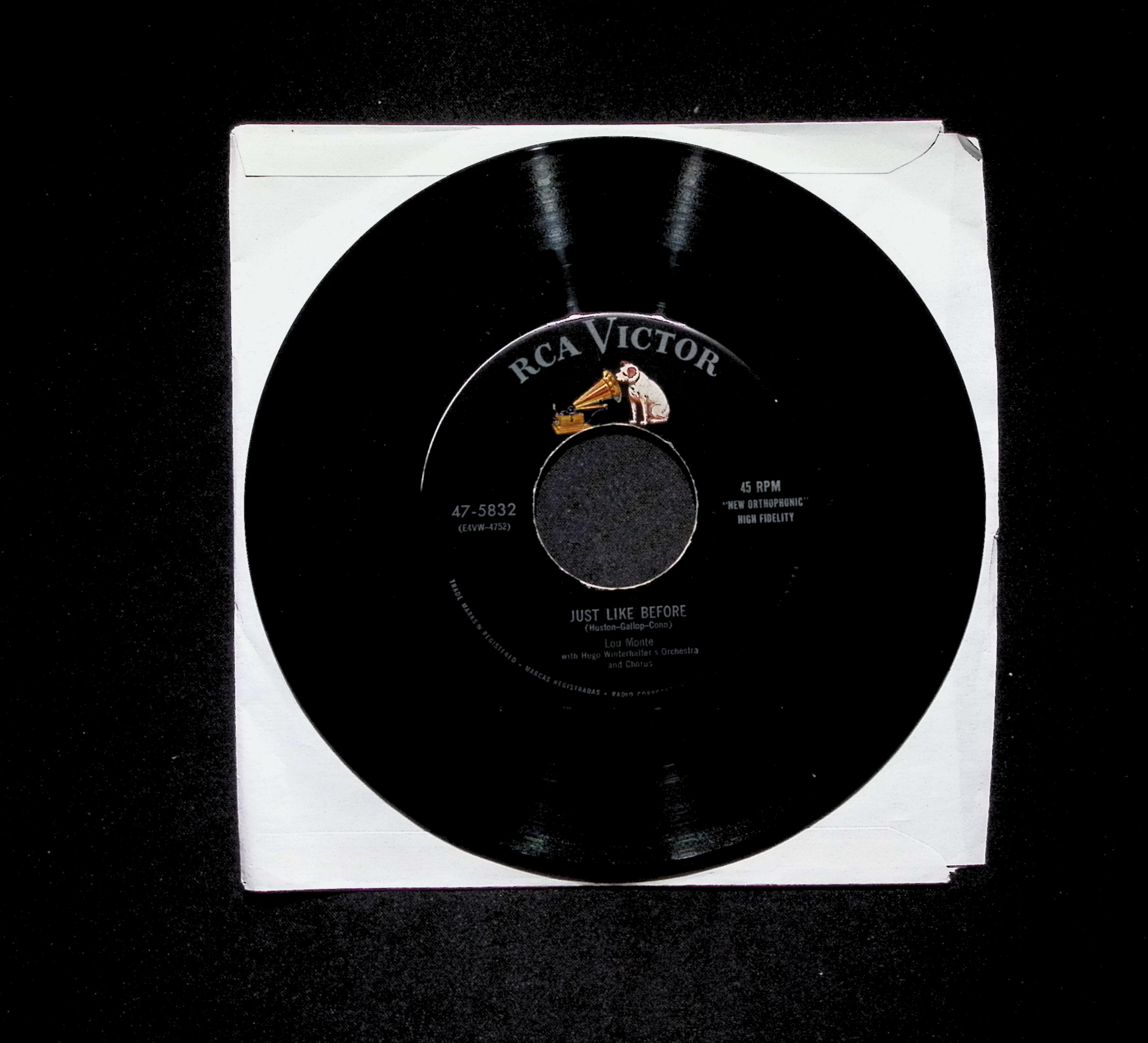 Lou Monte Italian Huckle Buck 47-5832 VG 45rpm Vinyl Record — image 2