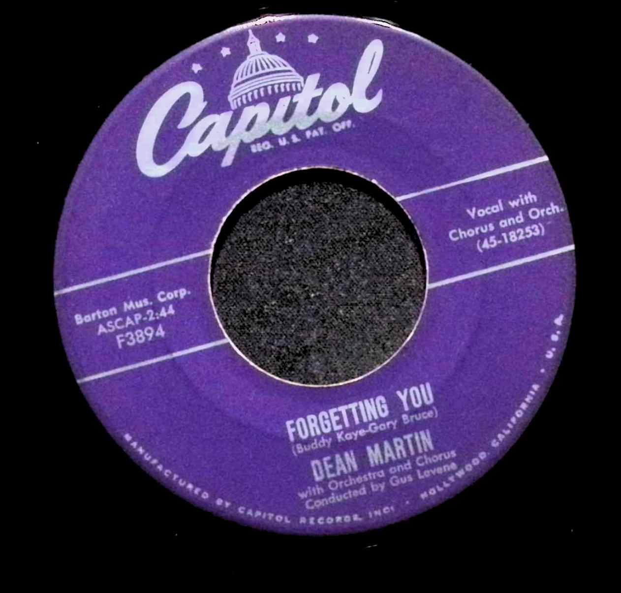Dean Martin Return To Me Forgetting You F3894 VG 45rpm Vinyl Record