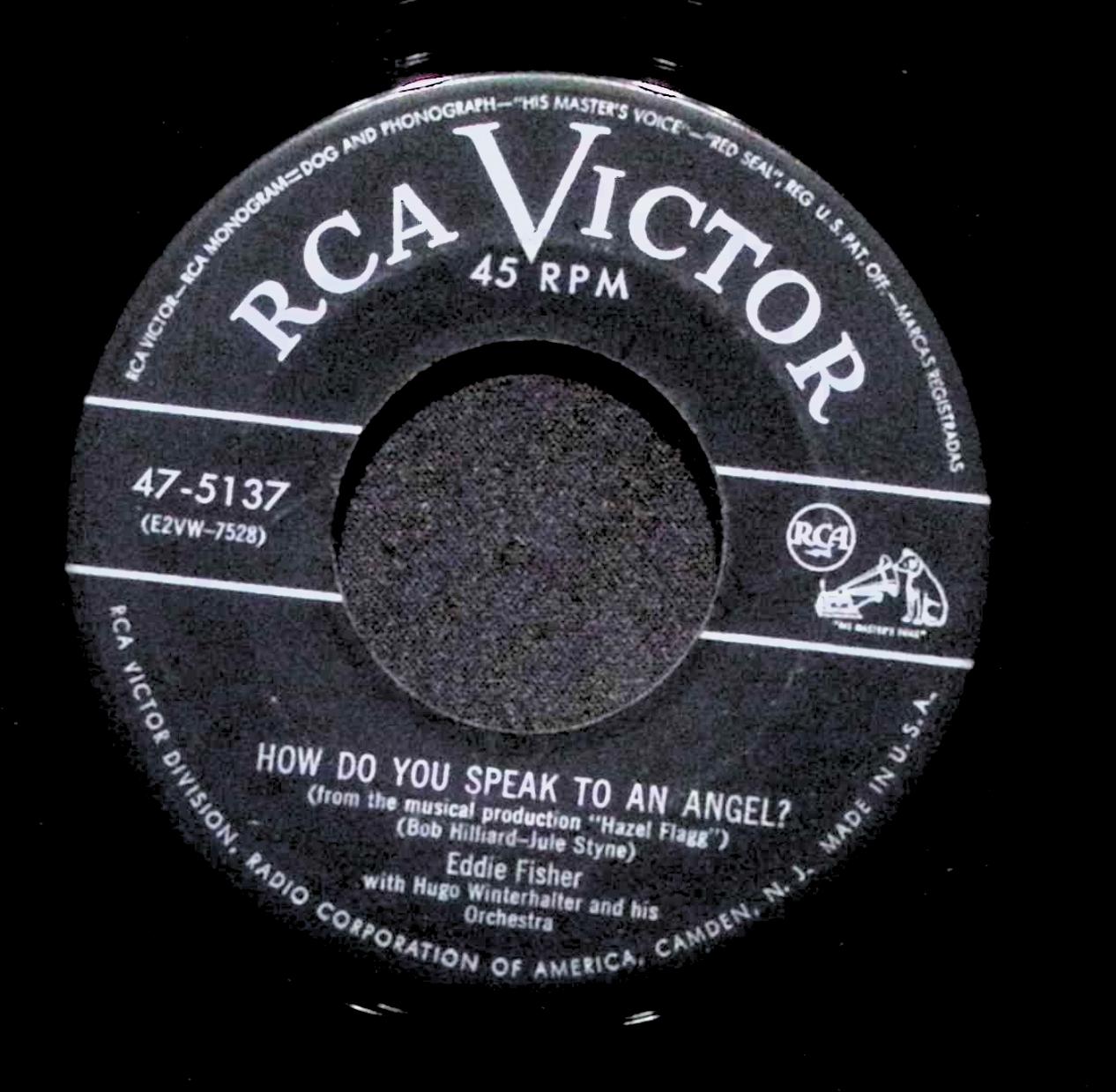 Eddie Fisher Downhearted How Do You Speak To An Angel? 47-5137 VG 45rpm Vinyl — image 4