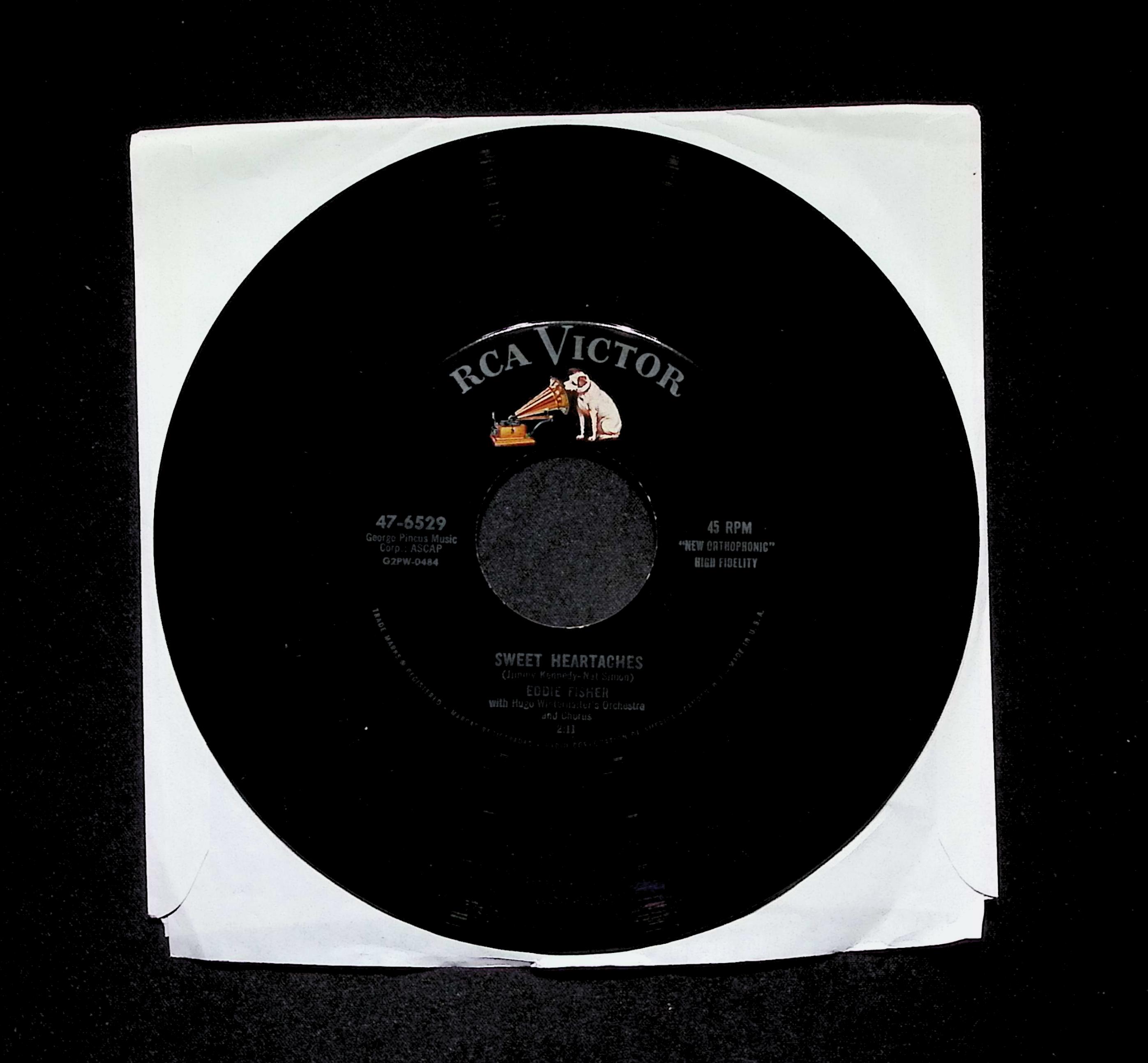 Eddie Fisher On The Street Where You Live Sweet Heartaches 47-6529 VG 45rpm — image 3