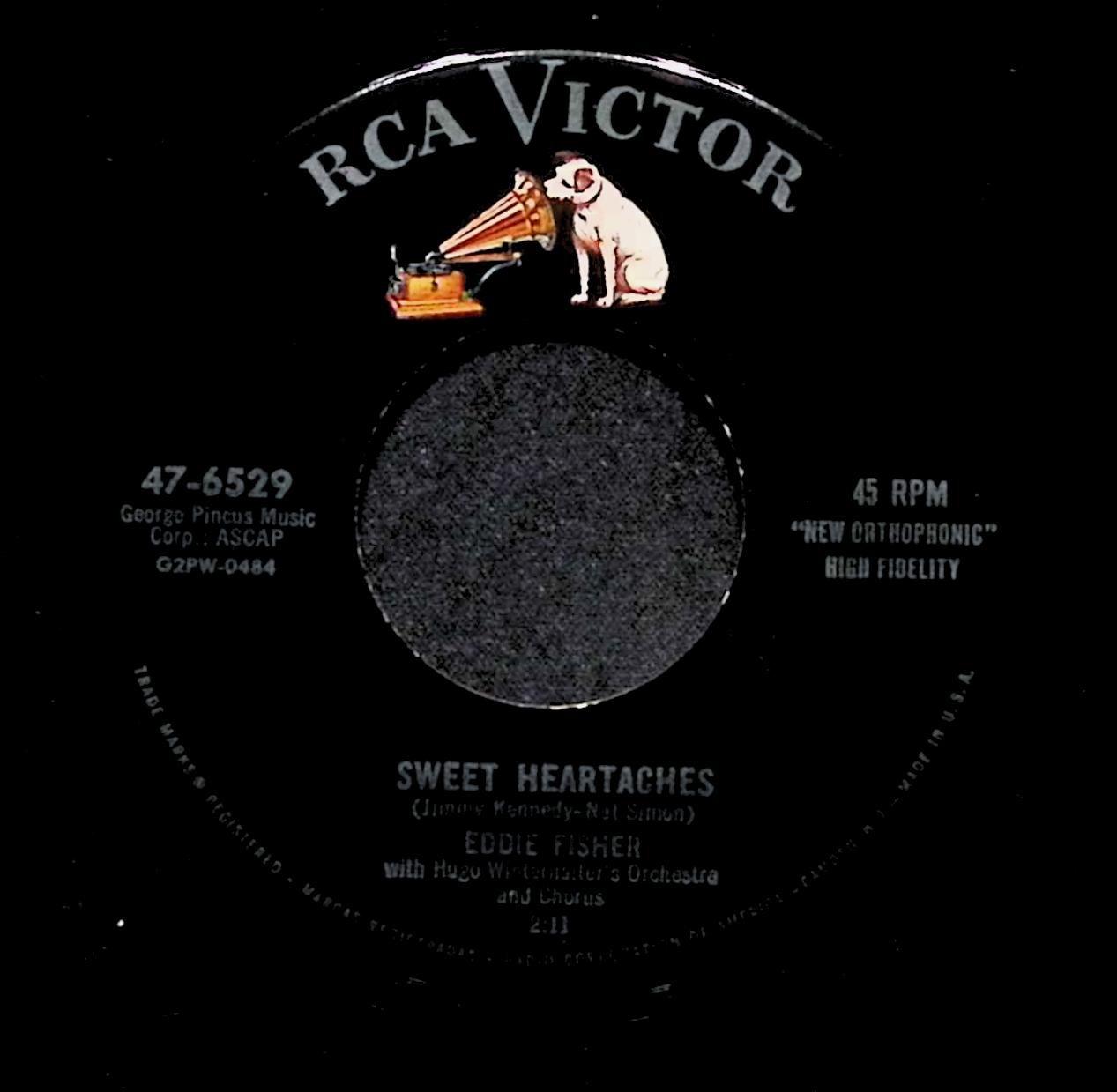 Eddie Fisher On The Street Where You Live Sweet Heartaches 47-6529 VG 45rpm — image 4