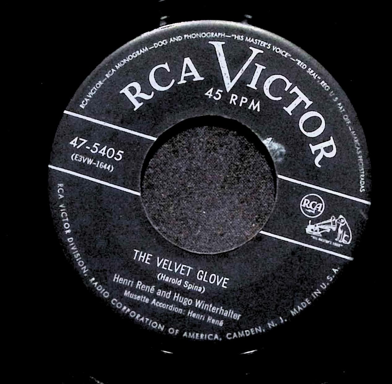 Henri René The Velvet Glove Elaine 47-5405 VG 45rpm Vinyl Record — image 4