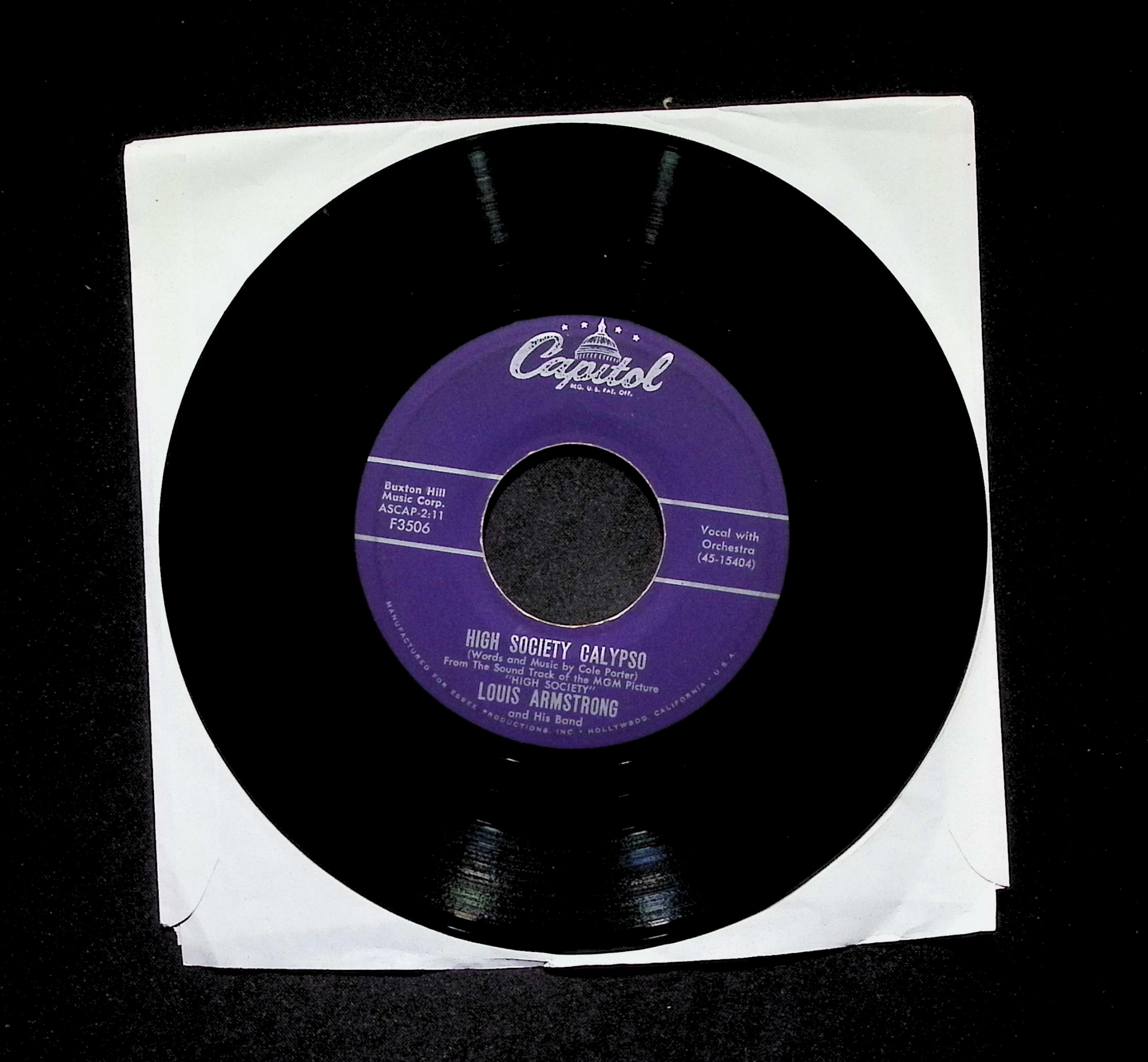 Louis Armstrong And His Band High Society Calypso Now You Has ... F3506 VG 45rpm