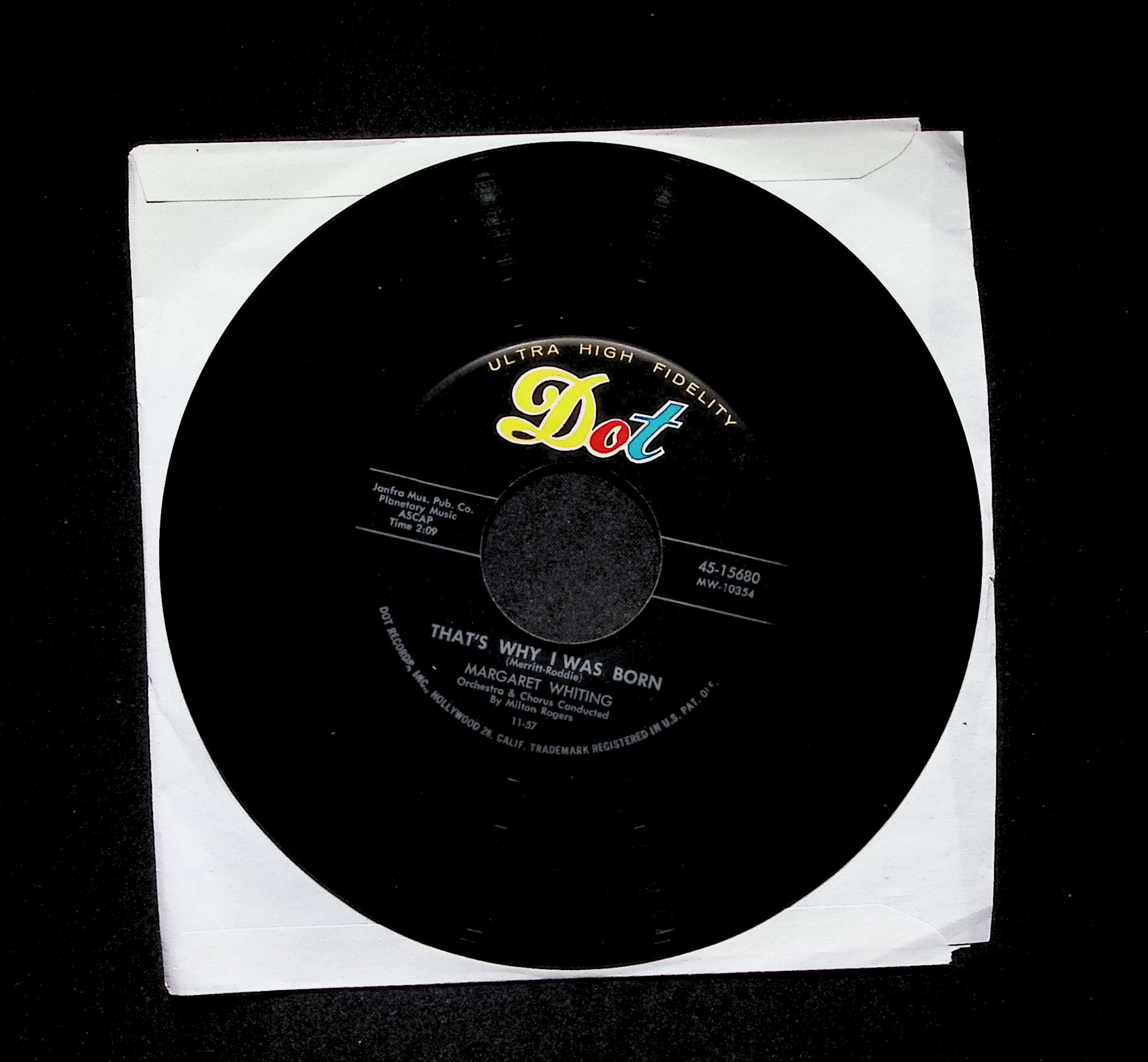 Margaret Whiting That's Why I Was Born 45-15680 VG 45rpm Vinyl Record