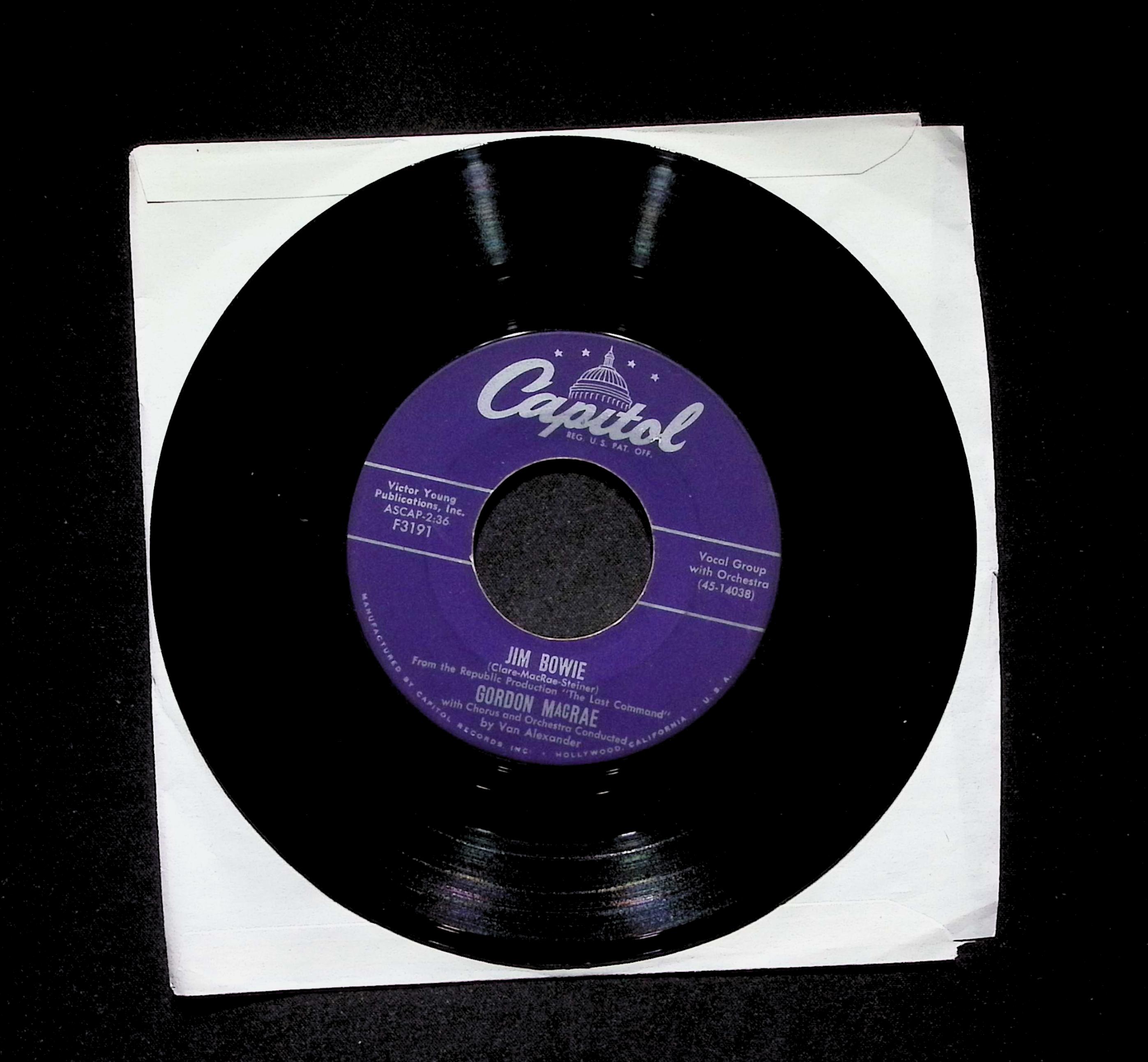 Gordon MacRae Jim Bowie Why Break The Heart That Loves You F3191 VG 45rpm Vinyl — image 3