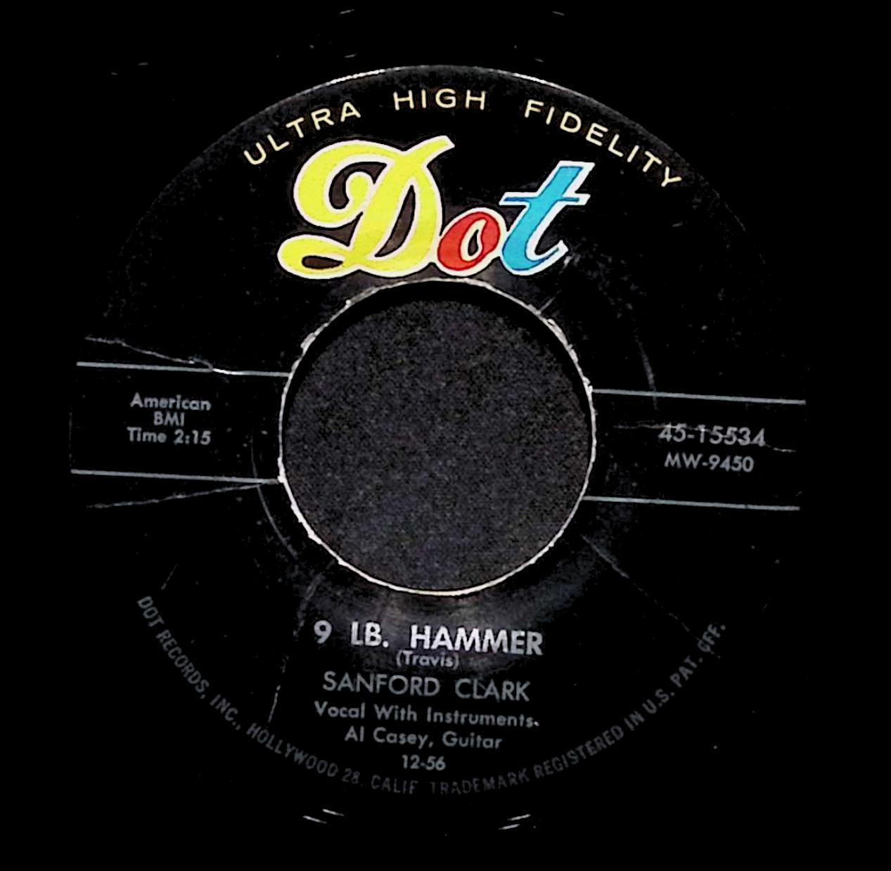 Sanford Clark 9 Lb. Hammer Ooo Baby 45-15534 VG 45rpm Vinyl Record — image 2