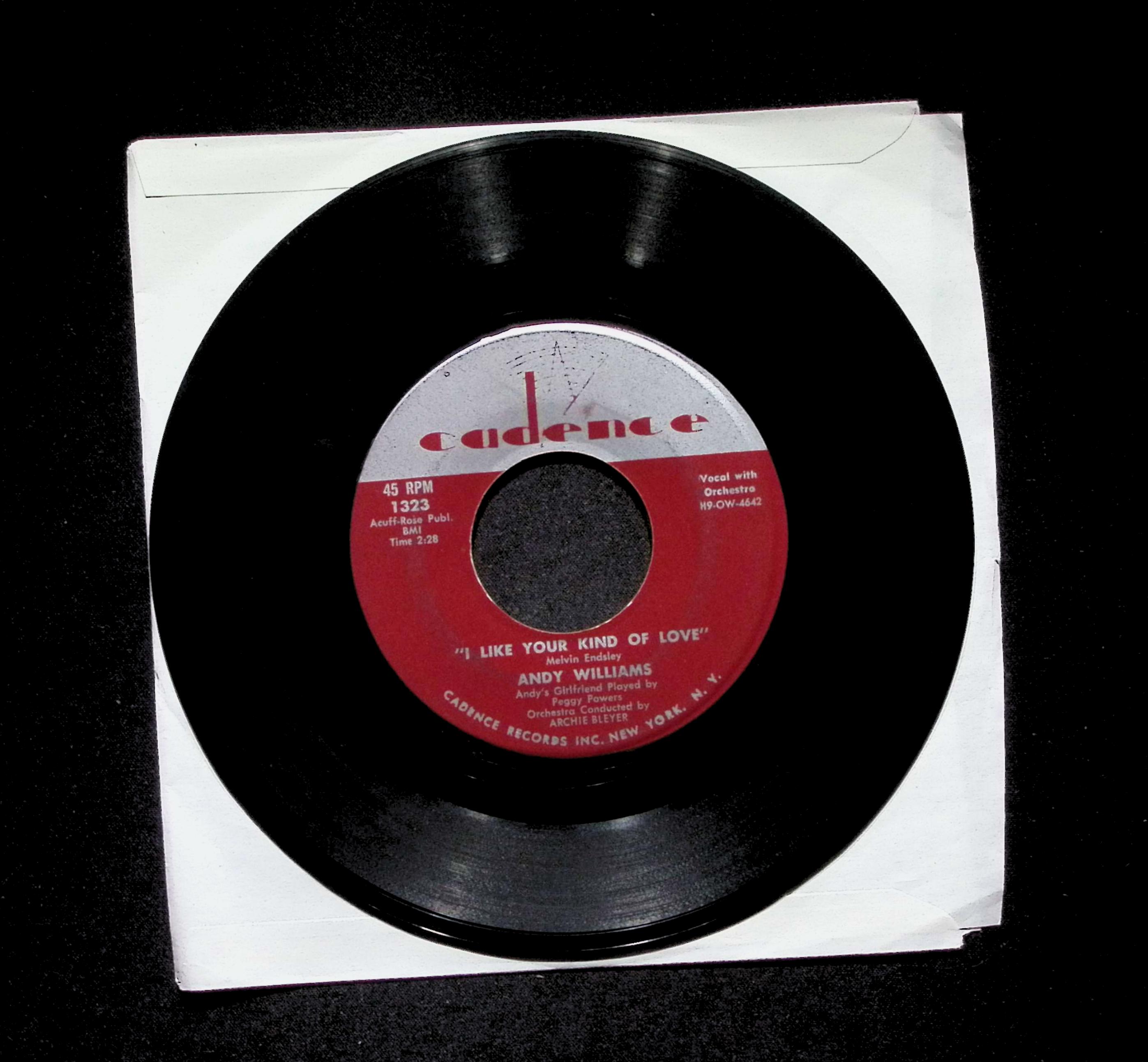 Andy Williams I Like Your Kind Of Love 1323 VG 45rpm Vinyl Record — image 3
