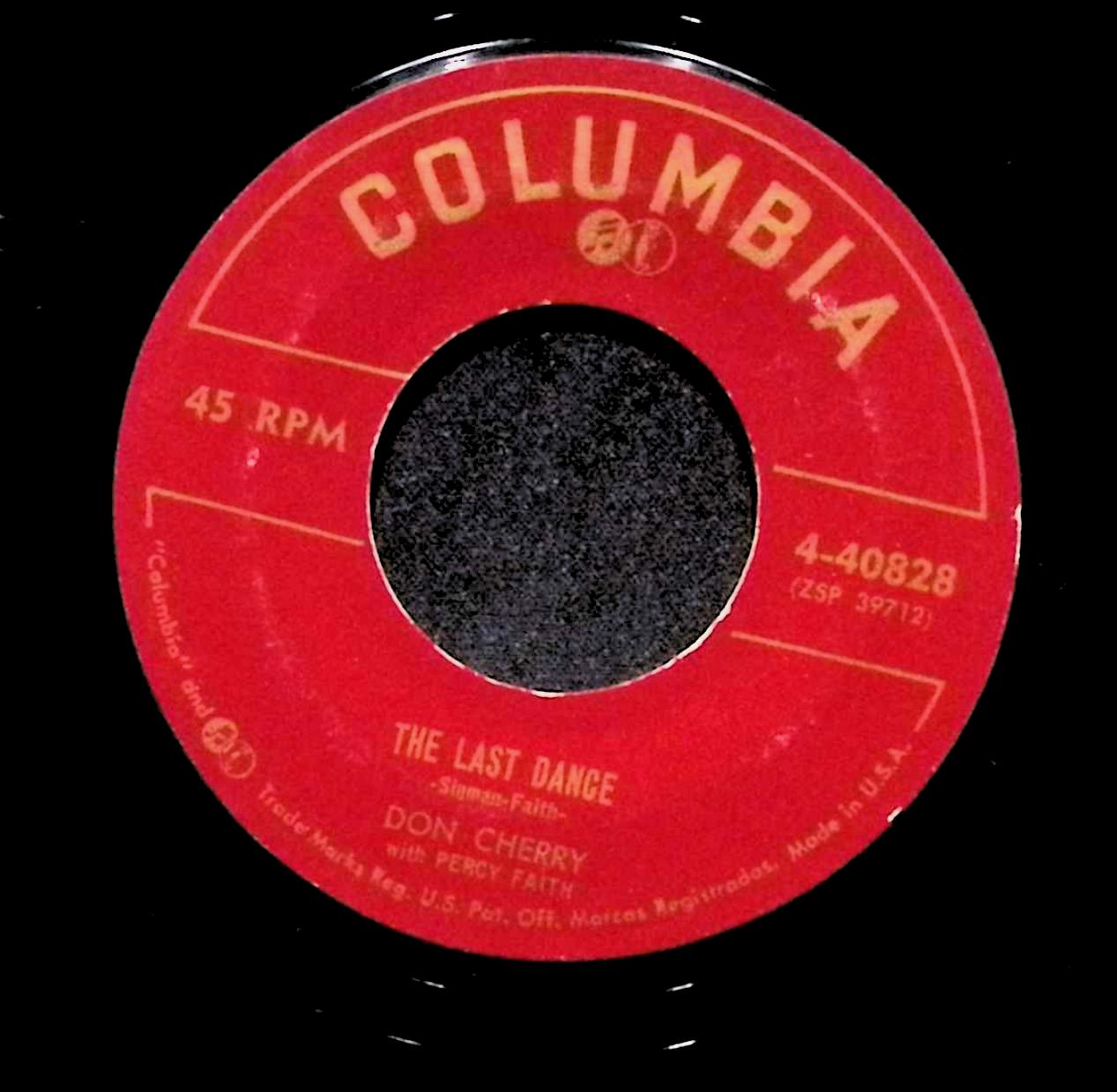 Don Cherry (2) The Last Dance Don't You Worry Your Pretty Li... 4-40828 VG 45rpm — image 4
