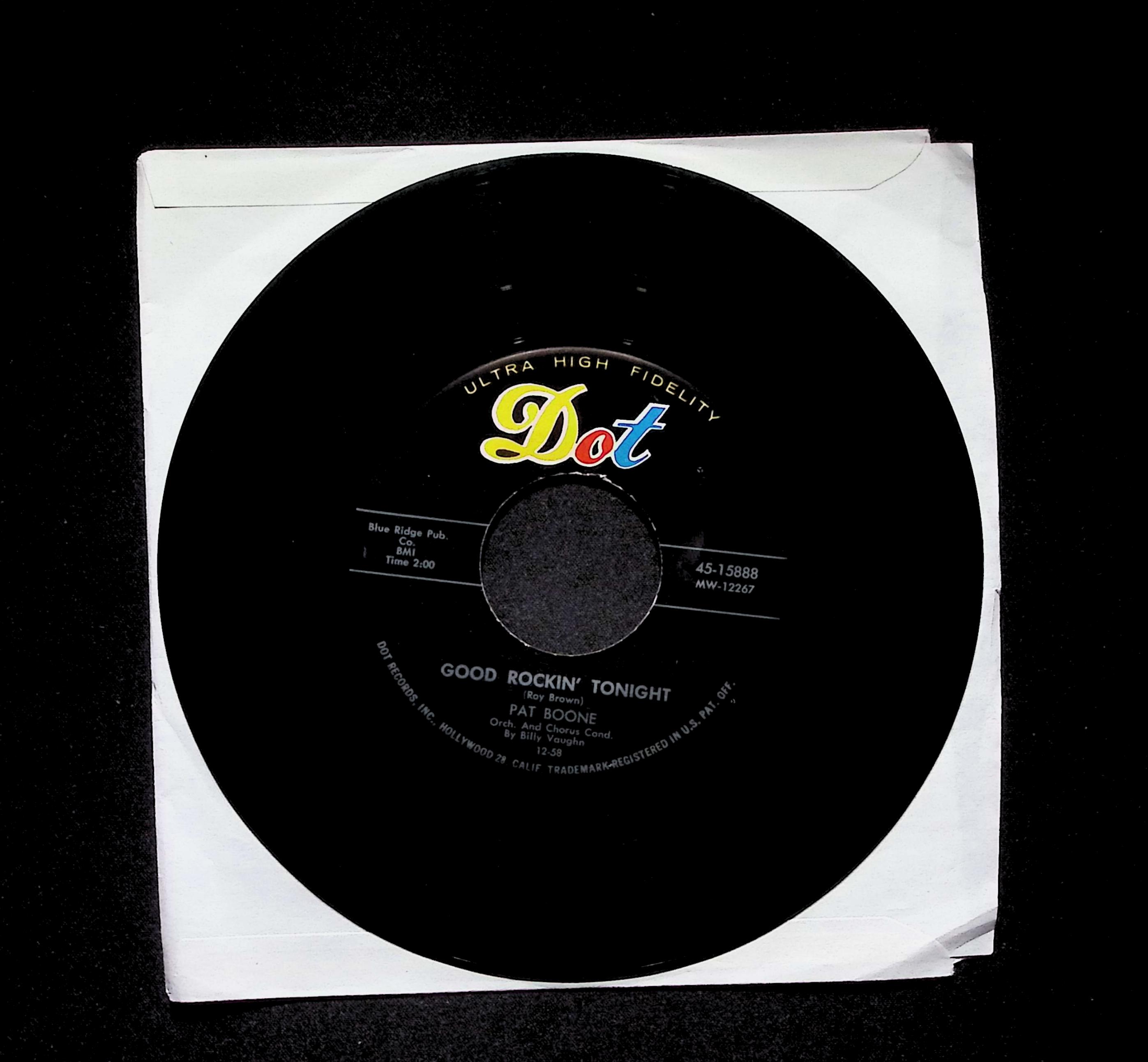 Pat Boone Good Rockin' Tonight 45-15888 VG 45rpm Vinyl Record — image 3