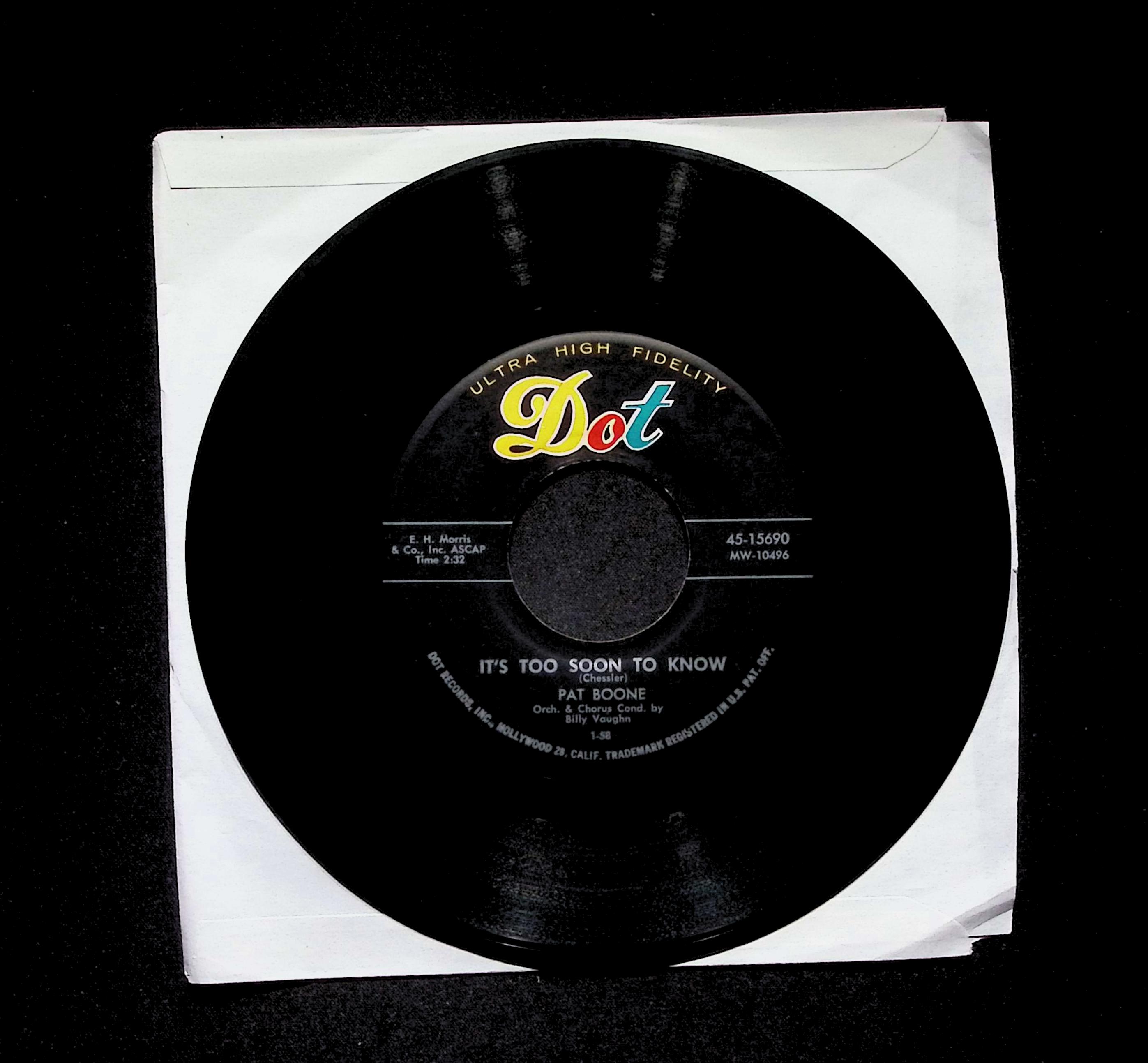 Pat Boone A Wonderful Time Up There 45-15690 VG 45rpm Vinyl Record — image 3