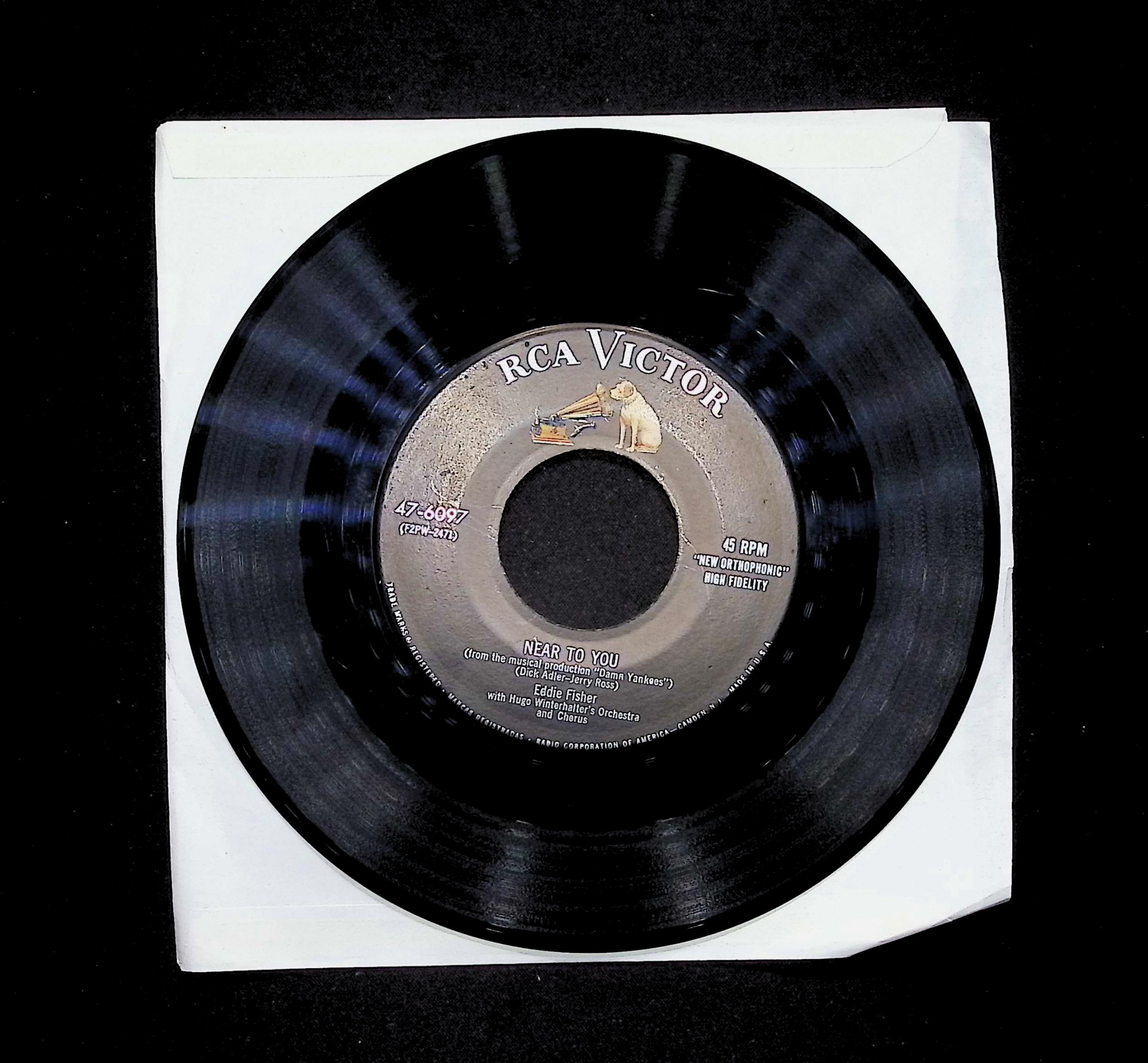 Eddie Fisher Heart Near To You 47-6097 VG 45rpm Vinyl Record — image 3