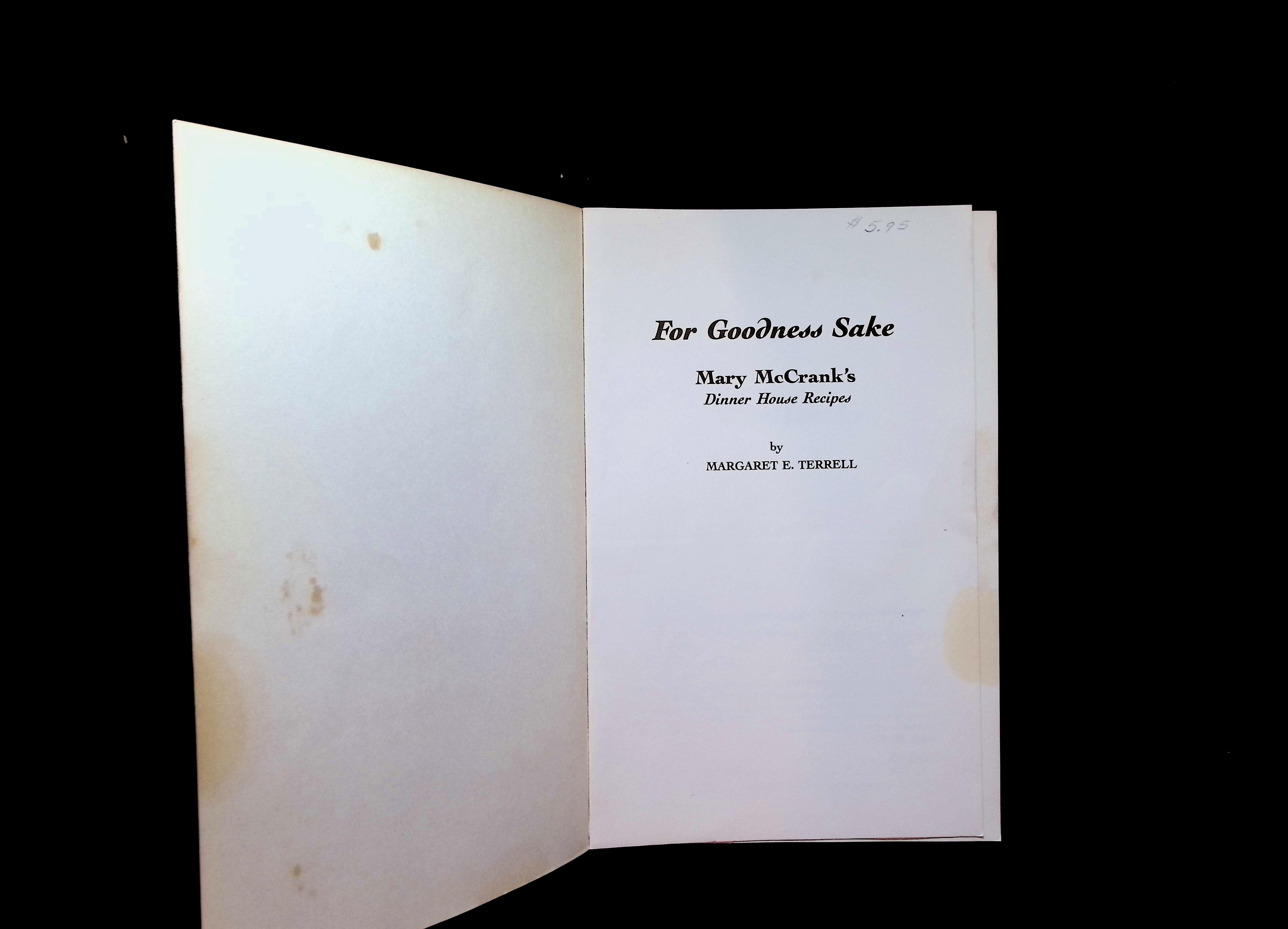 For Goodness Sake: Mary McCrank's Dinner House Recipes — image 2