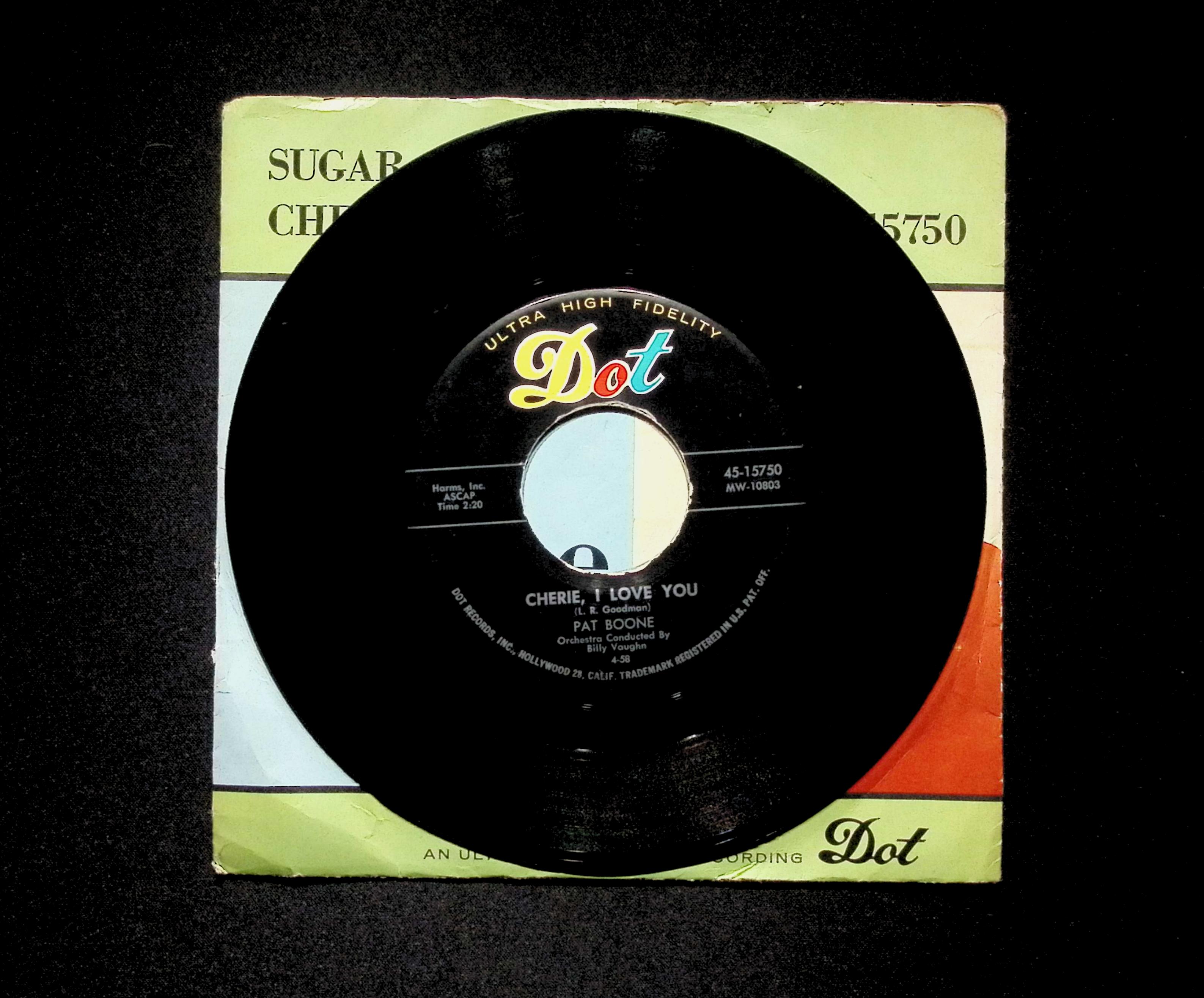 Pat Boone Sugar Moon / Cherie, I Love You 7" Single 1958 45-15750 Pop — image 5